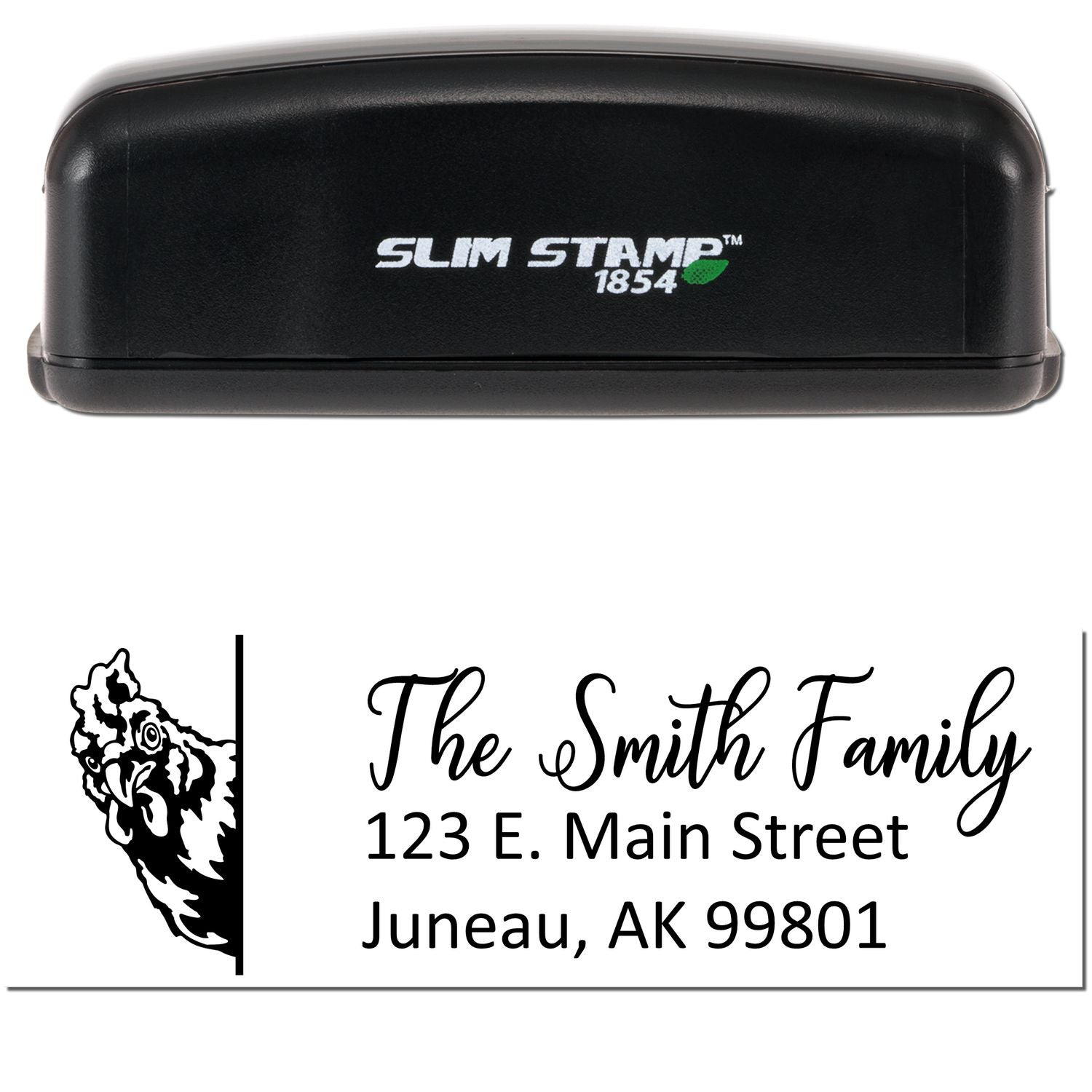 Customized Chicken Pre-Inked Address Stamp - Engineer Seal Stamps