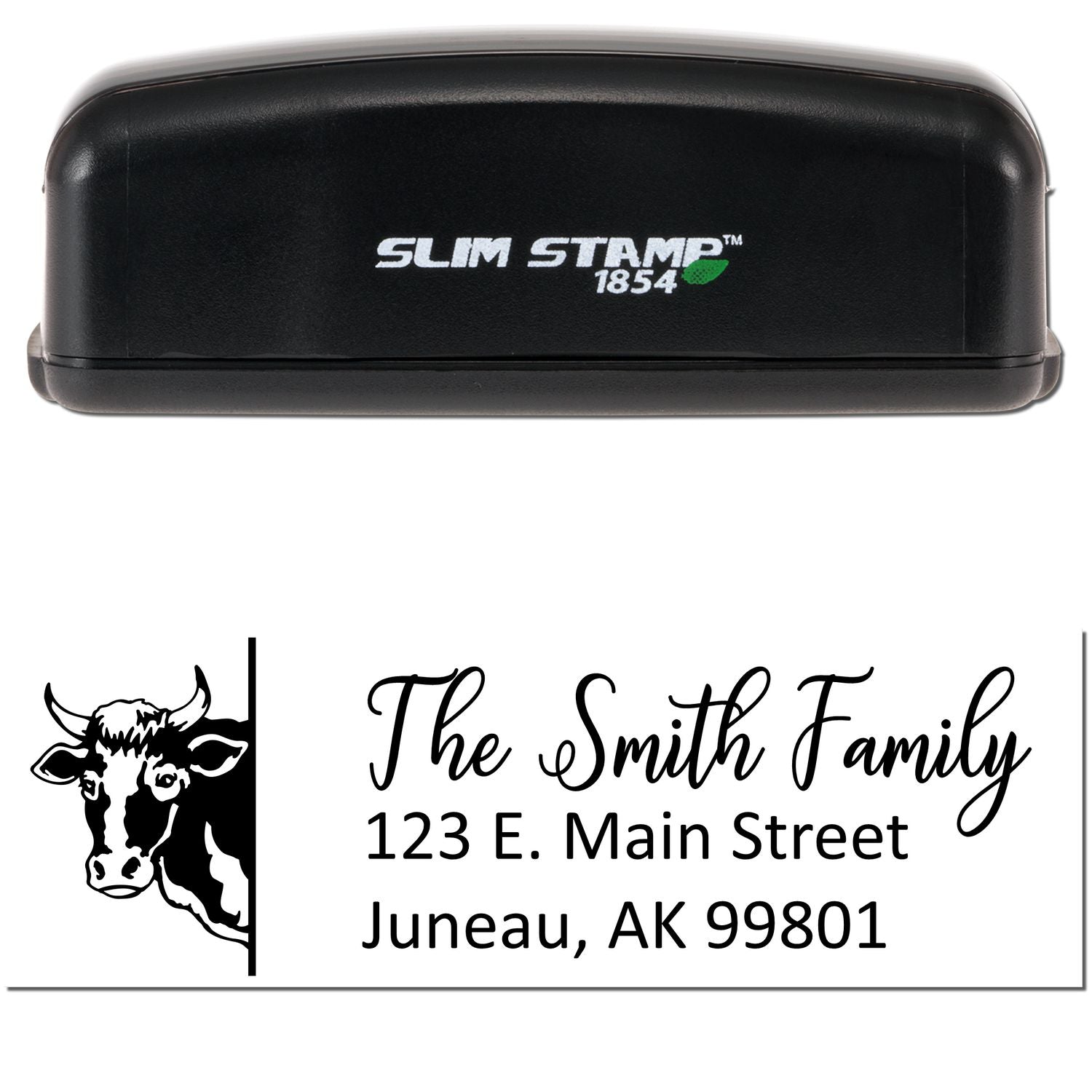 Customized Cow Pre-Inked Address Stamp - Engineer Seal Stamps