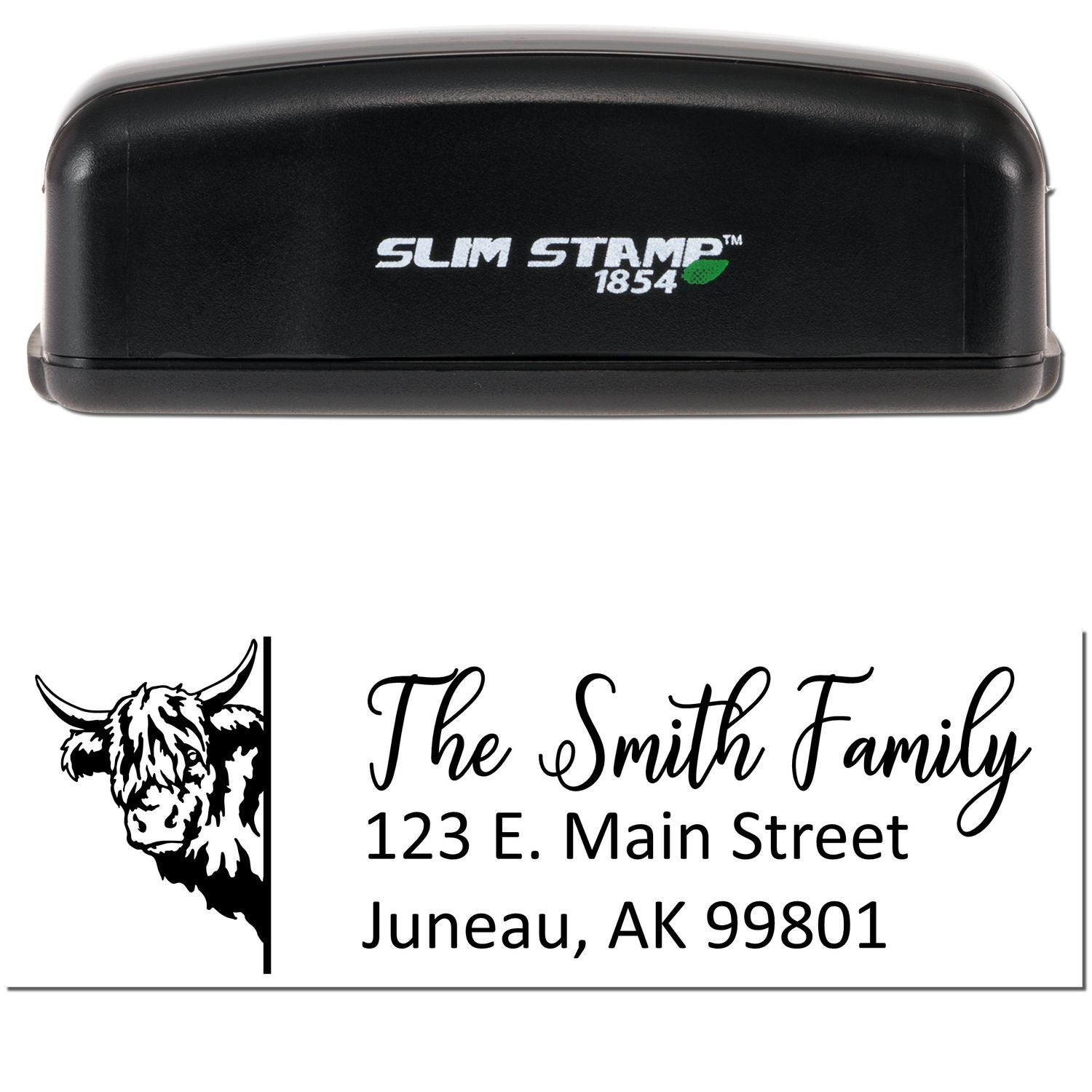 Customized Highland Cow Pre-Inked Address Stamp - Engineer Seal Stamps