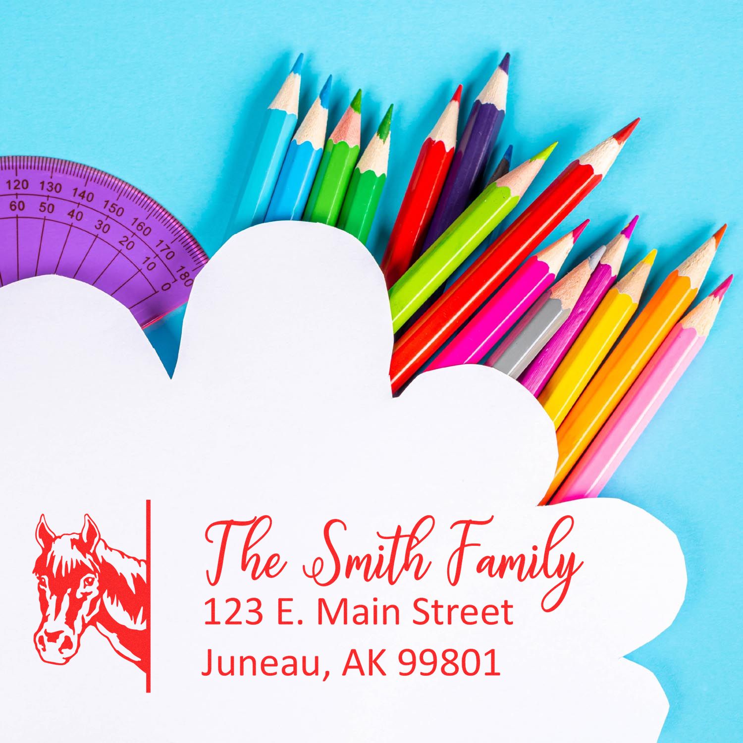 Personalized Horse Mailing Address Stamp - Engineer Seal Stamps