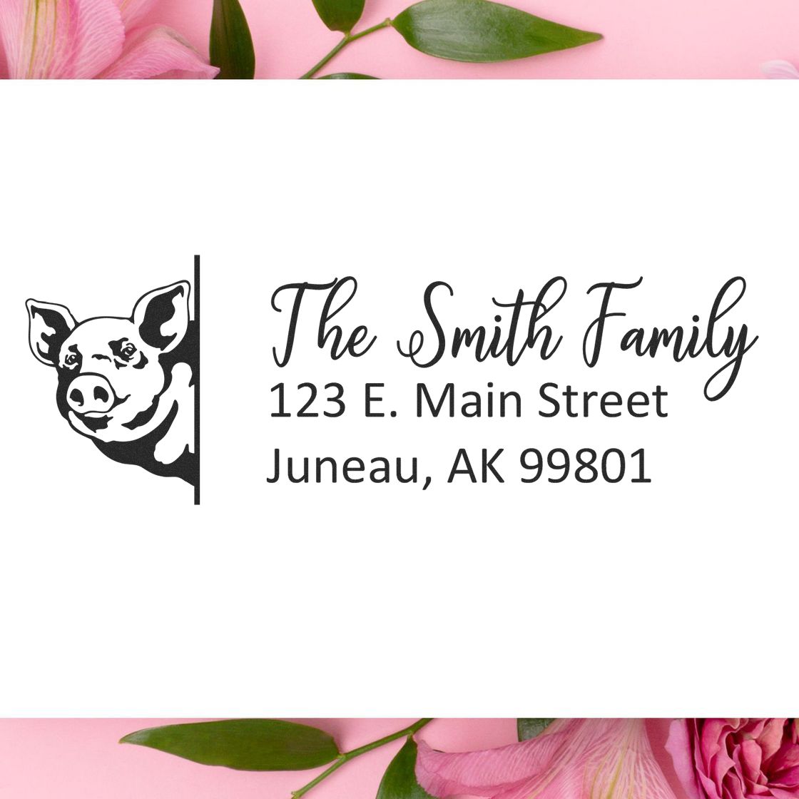 Personalized Pig Pre-Inked Address Stamp for Envelopes - Engineer Seal Stamps