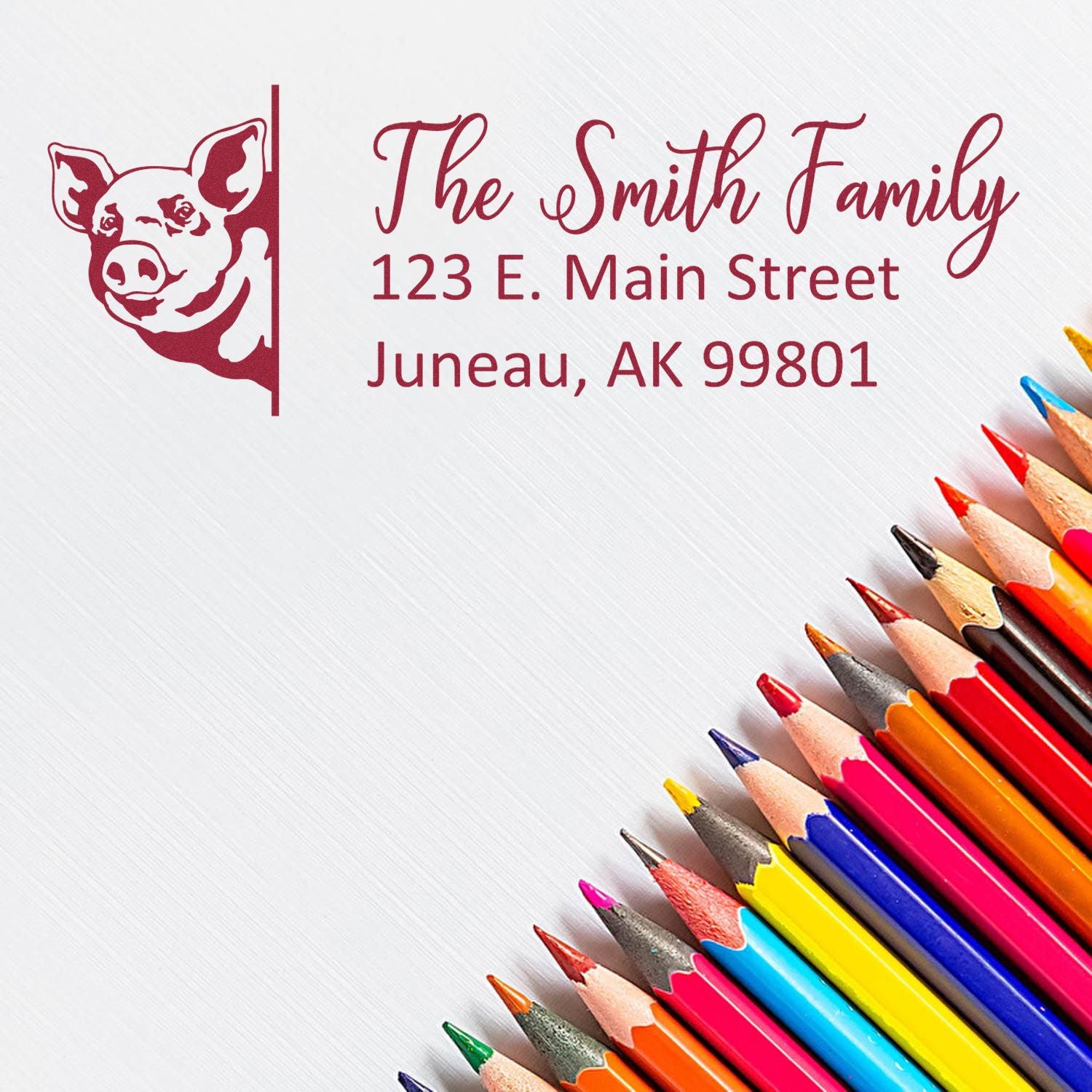 Customized Pig Self-Inking Address Stamp - Engineer Seal Stamps