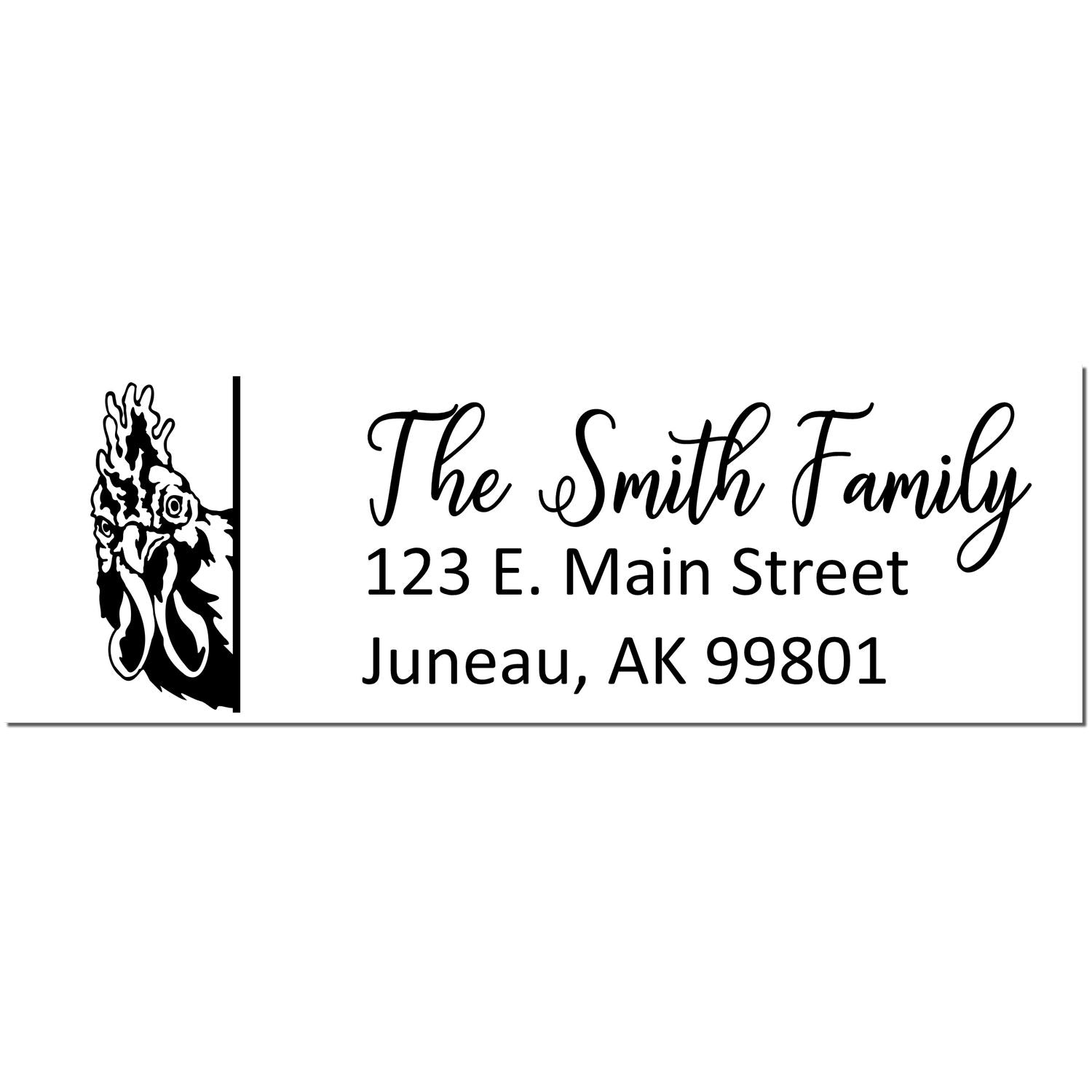 Personalized Rooster Mailing Address Stamp - Engineer Seal Stamps