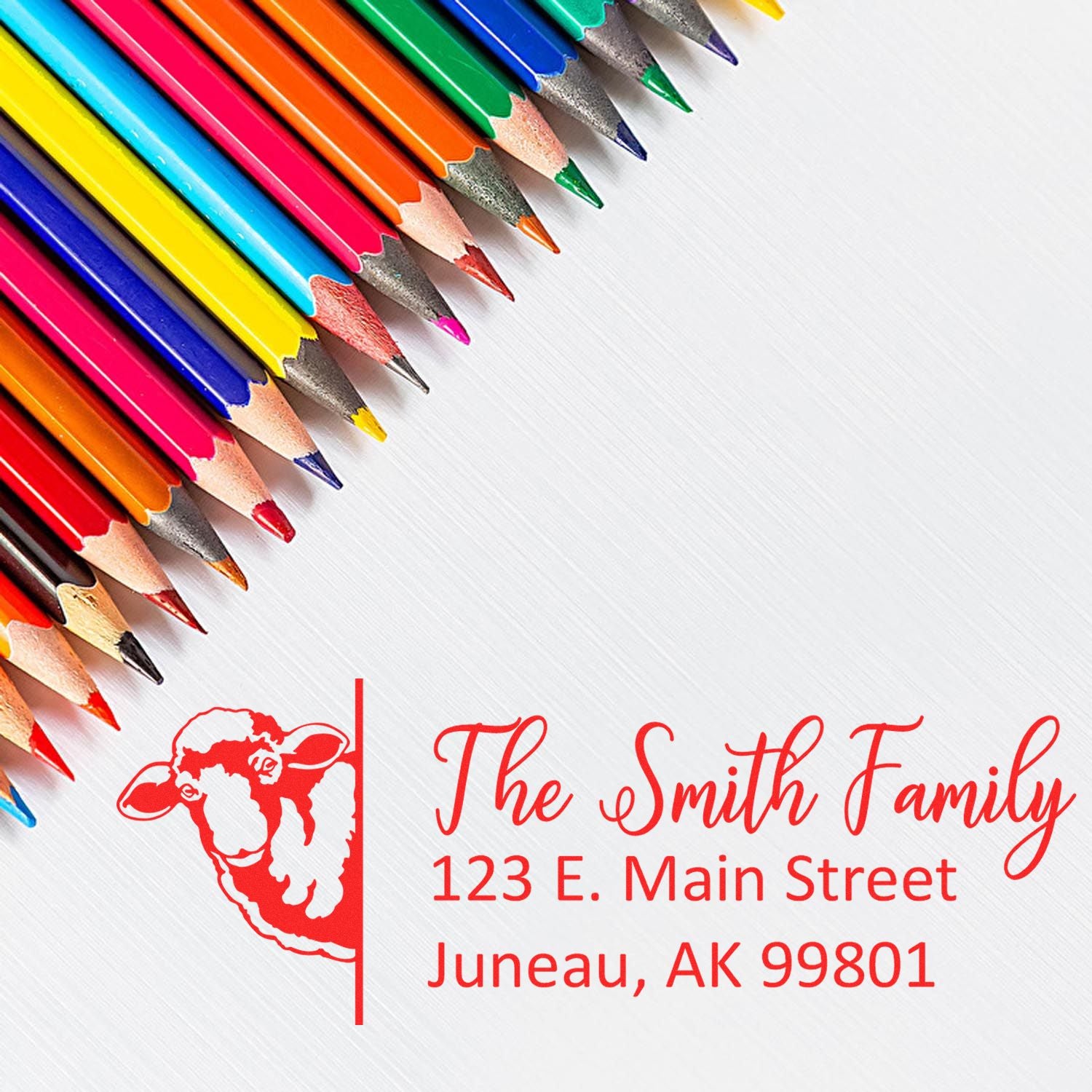 Customized Sheep Pre-Inked Address Stamp - Engineer Seal Stamps