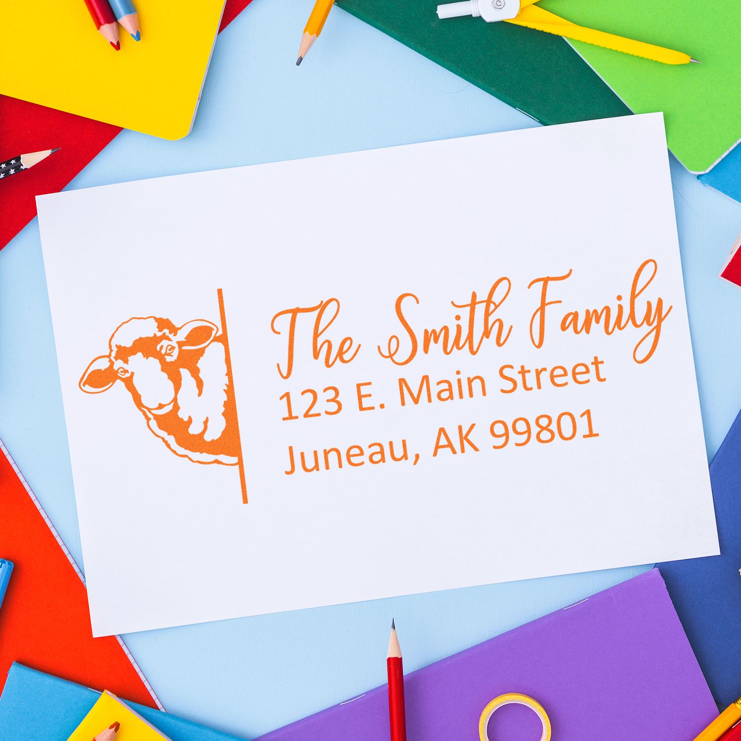 Personalized Sheep Mailing Address Stamp - Engineer Seal Stamps