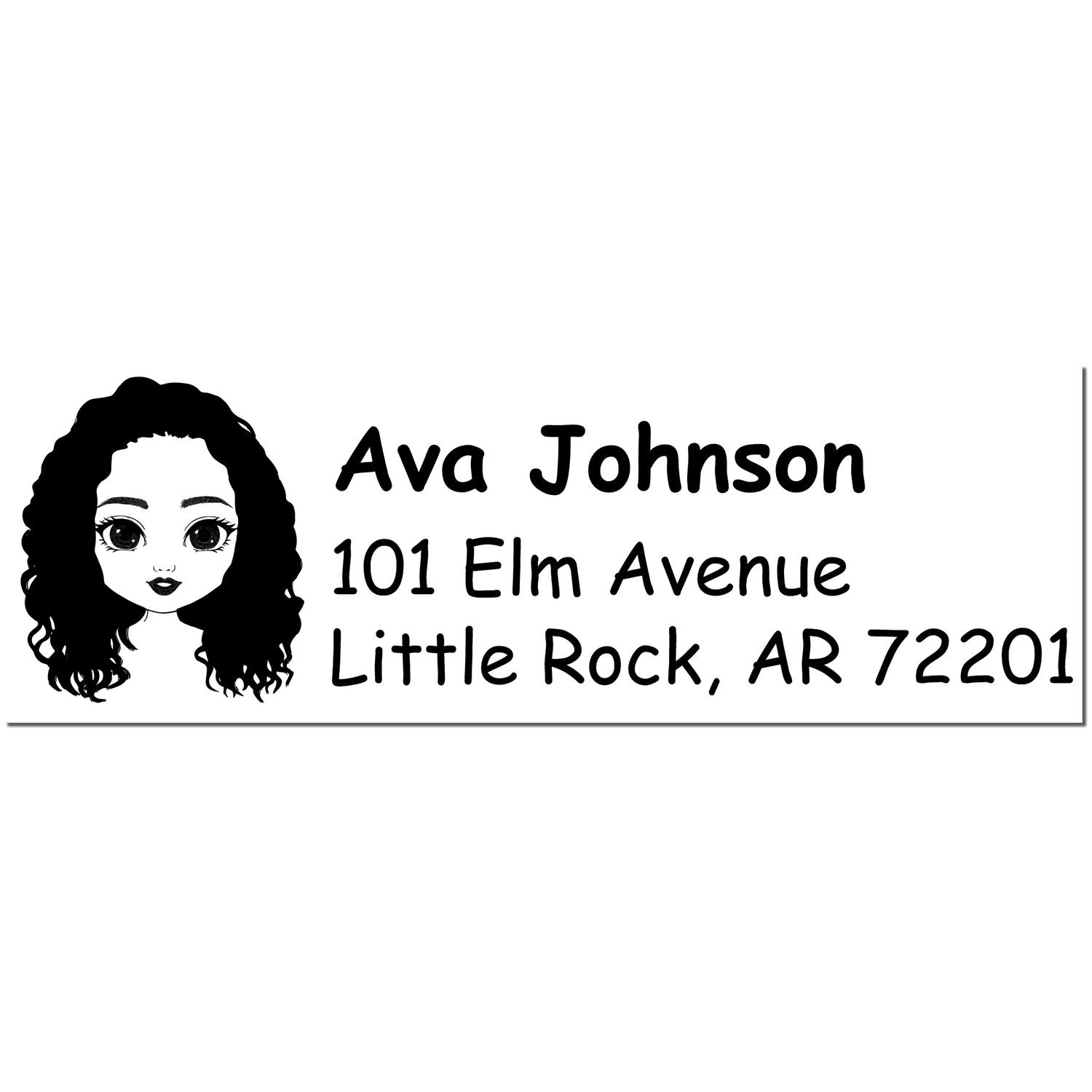 Wood Handle Ms Ava Bitmoji Address Stamp - Engineer Seal Stamps