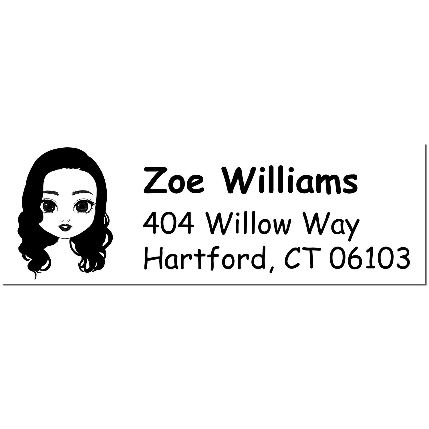 Wood Handle Ms Zoe Bitmoji Address Stamp - Engineer Seal Stamps