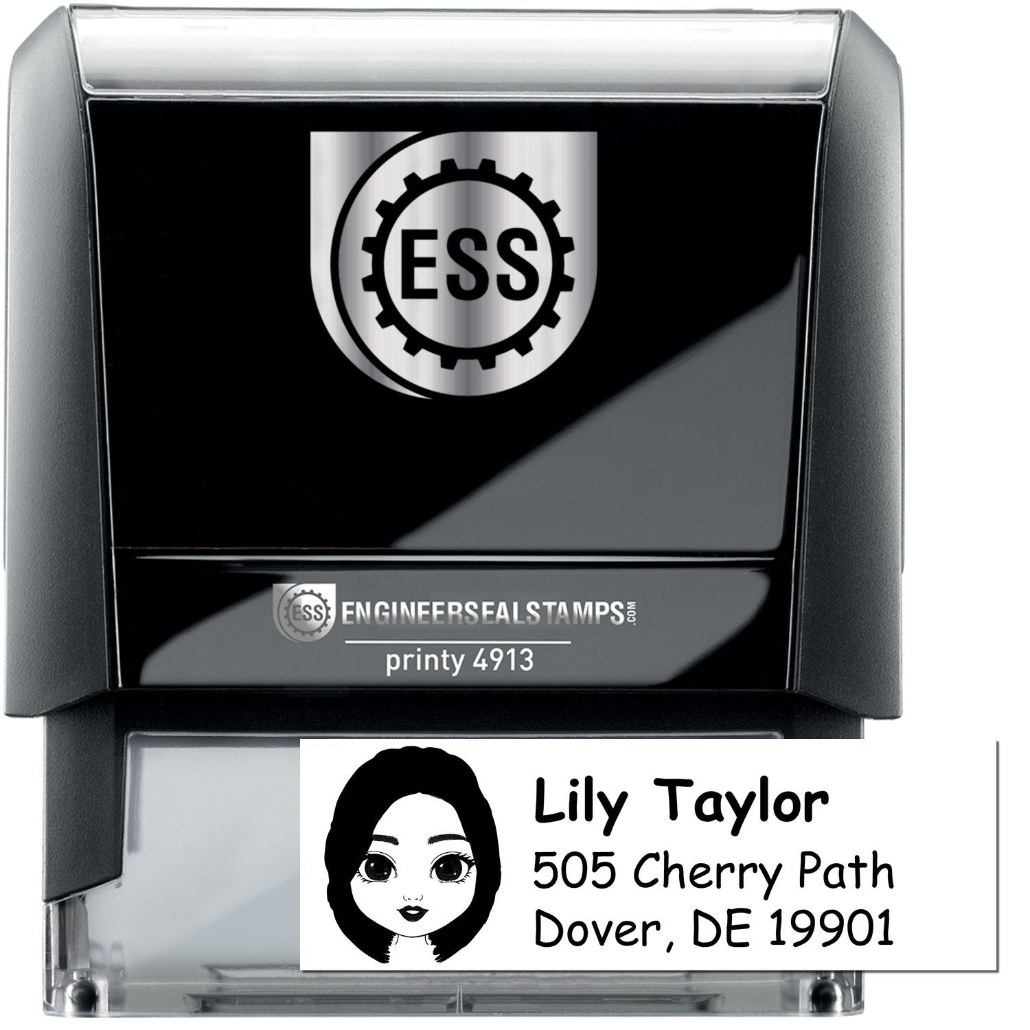 Ms Lily Bitmoji Self-Inking Home Address Stamp - Engineer Seal Stamps