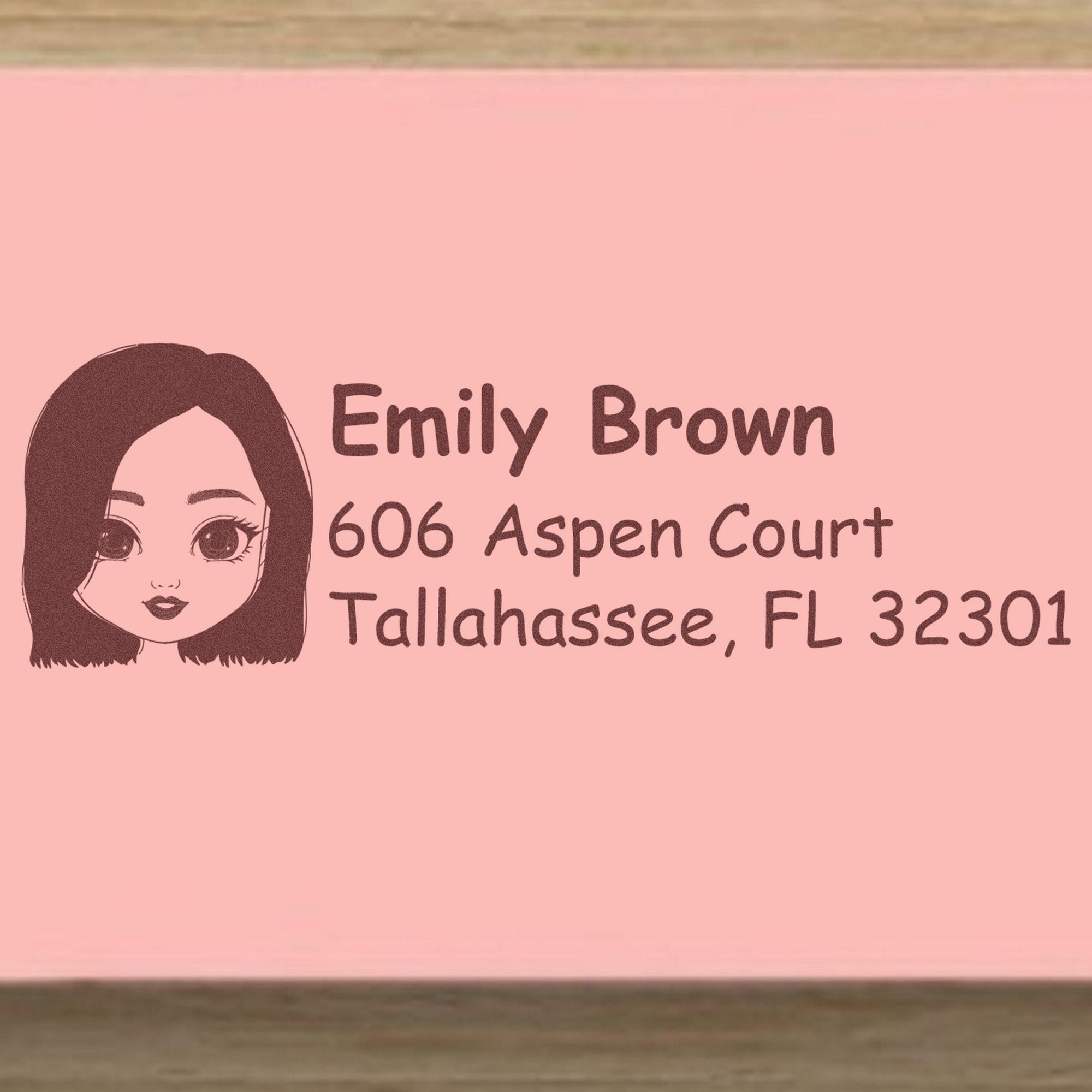 Ms Emily Bitmoji Pre-Inked Address Stamp for House - Engineer Seal Stamps