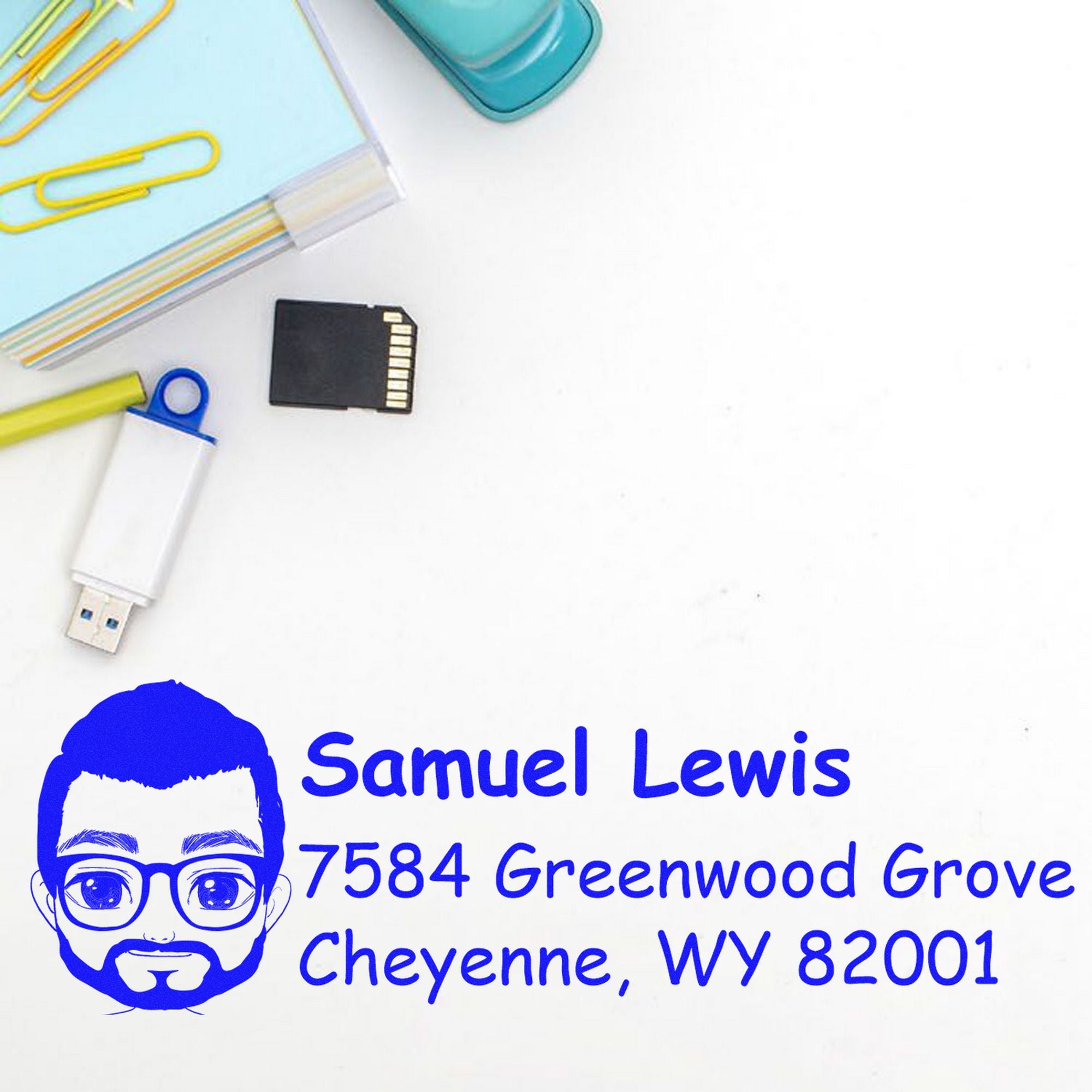 Mr Samuel Bitmoji Customized Address Stamp Pre-Inked - Engineer Seal Stamps