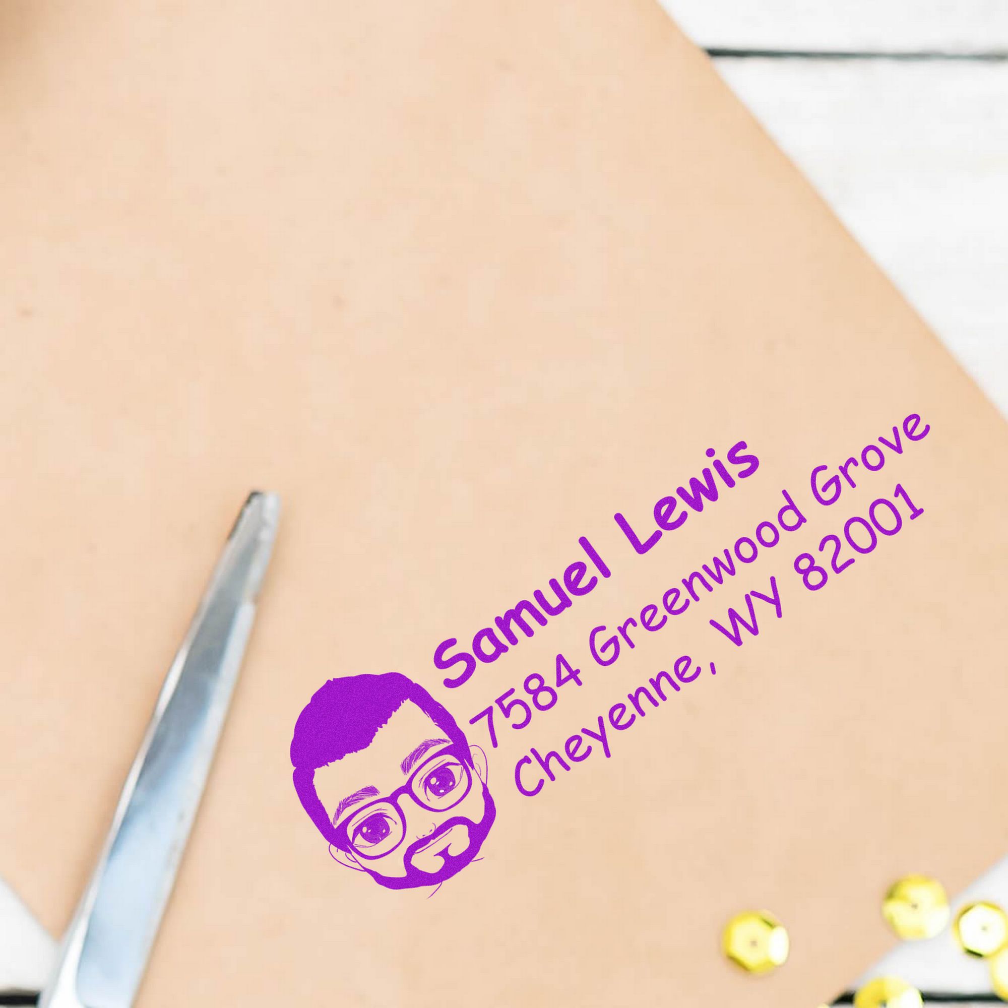 Mr Samuel Bitmoji Customized Address Stamp Pre-Inked - Engineer Seal Stamps