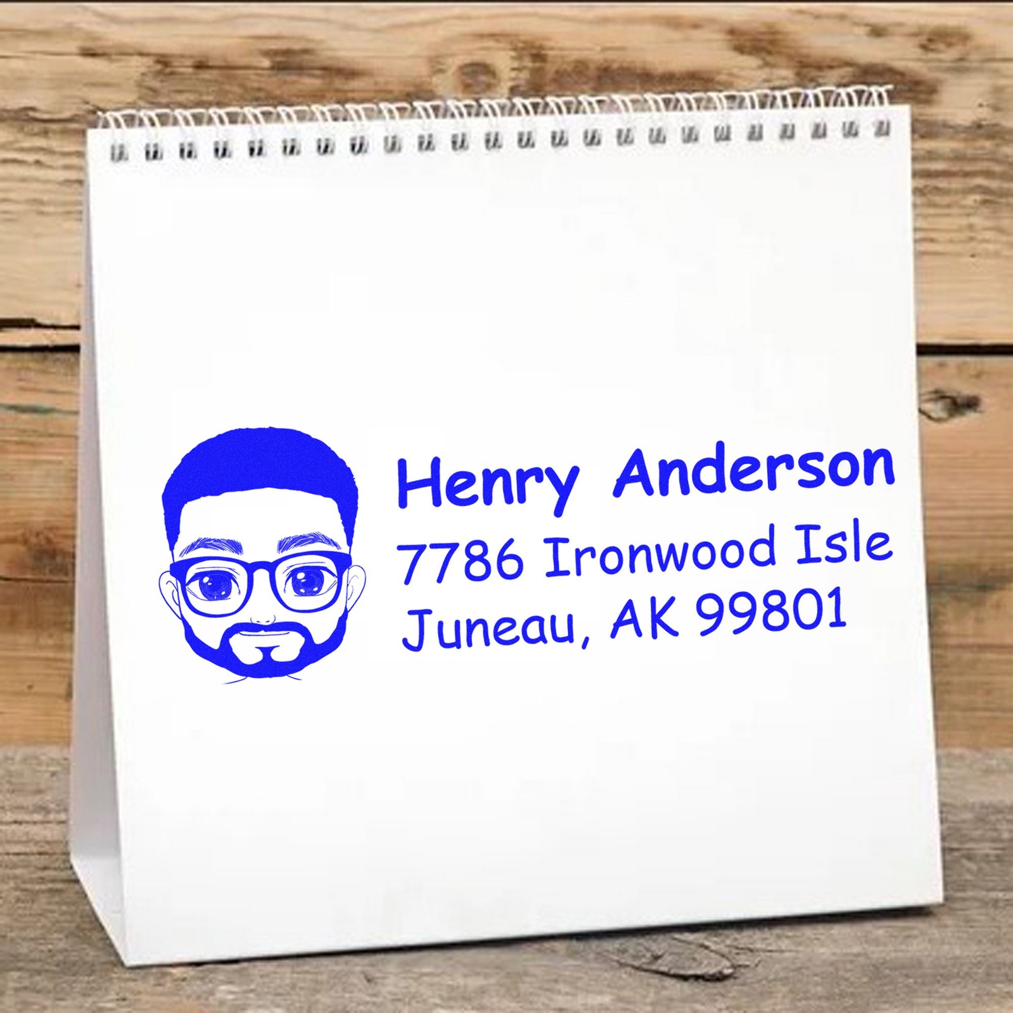 Mr Henry Bitmoji Pre-Inked Address Stamp for House - Engineer Seal Stamps