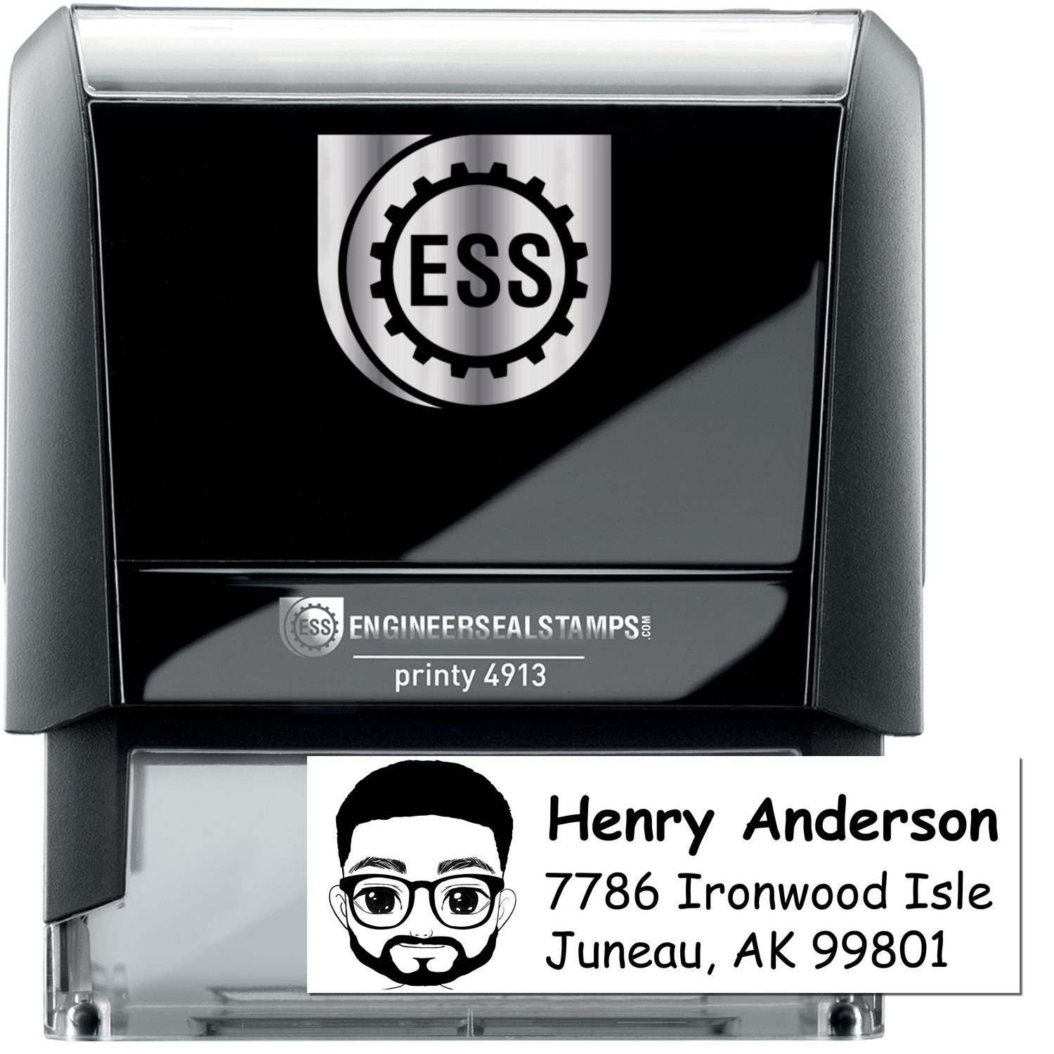 Mr Henry Bitmoji Self-Inking Home Address Stamp - Engineer Seal Stamps