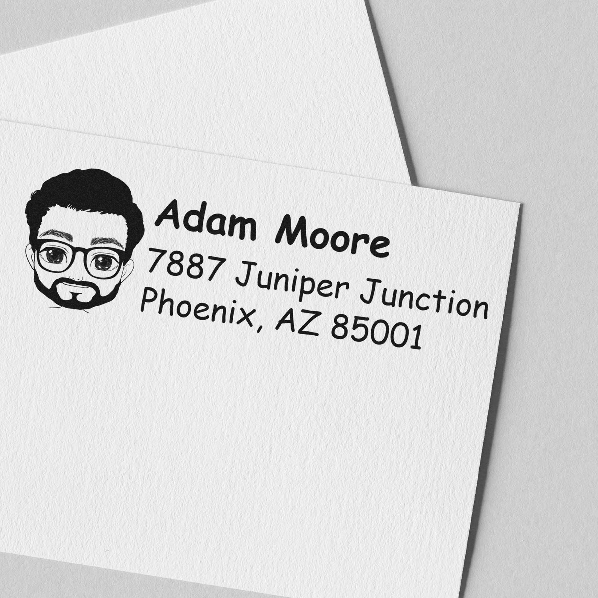 Mr Adam Bitmoji Customized Address Stamp Pre-Inked - Engineer Seal Stamps