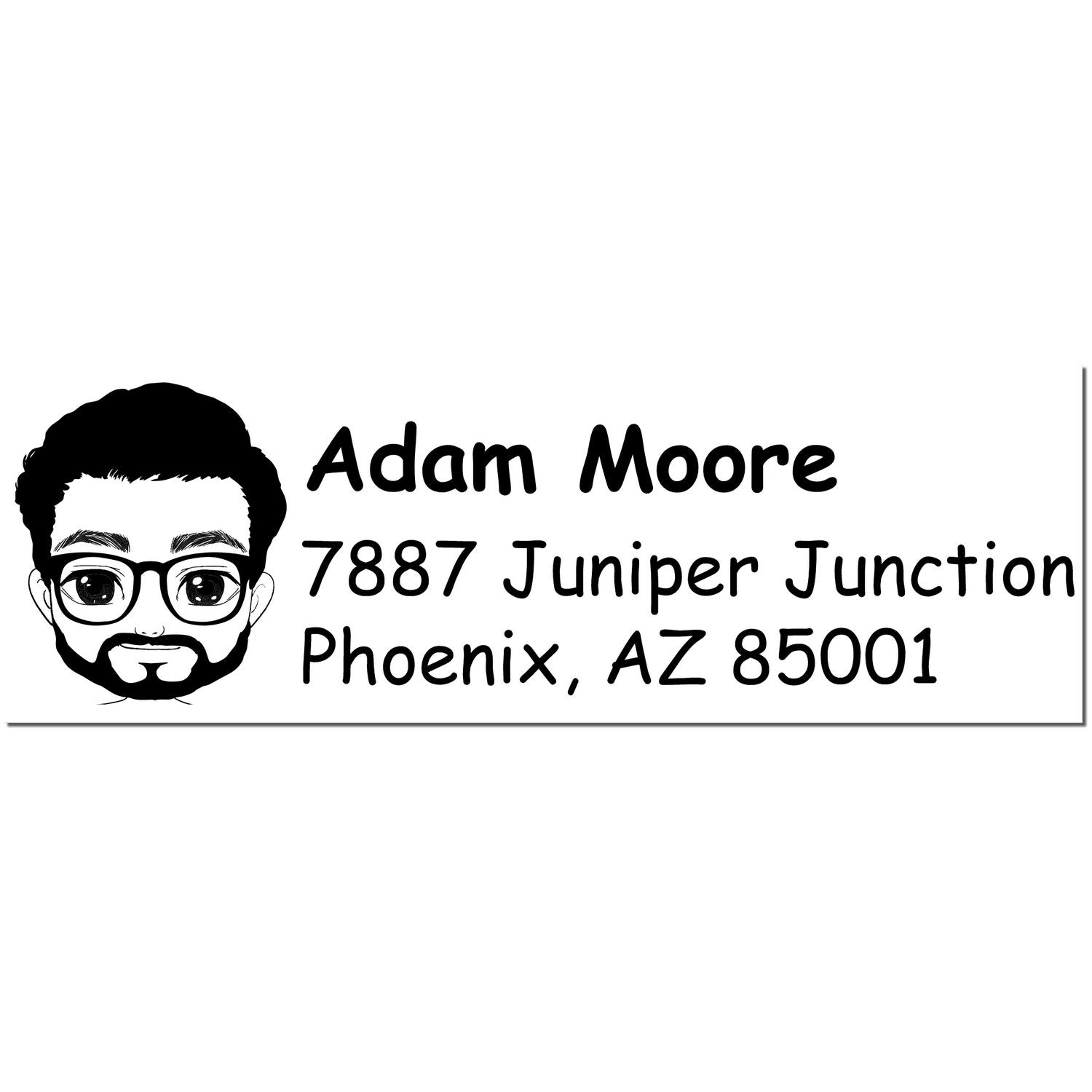 Mr Adam Bitmoji Pre-Inked Address Stamp for House - Engineer Seal Stamps