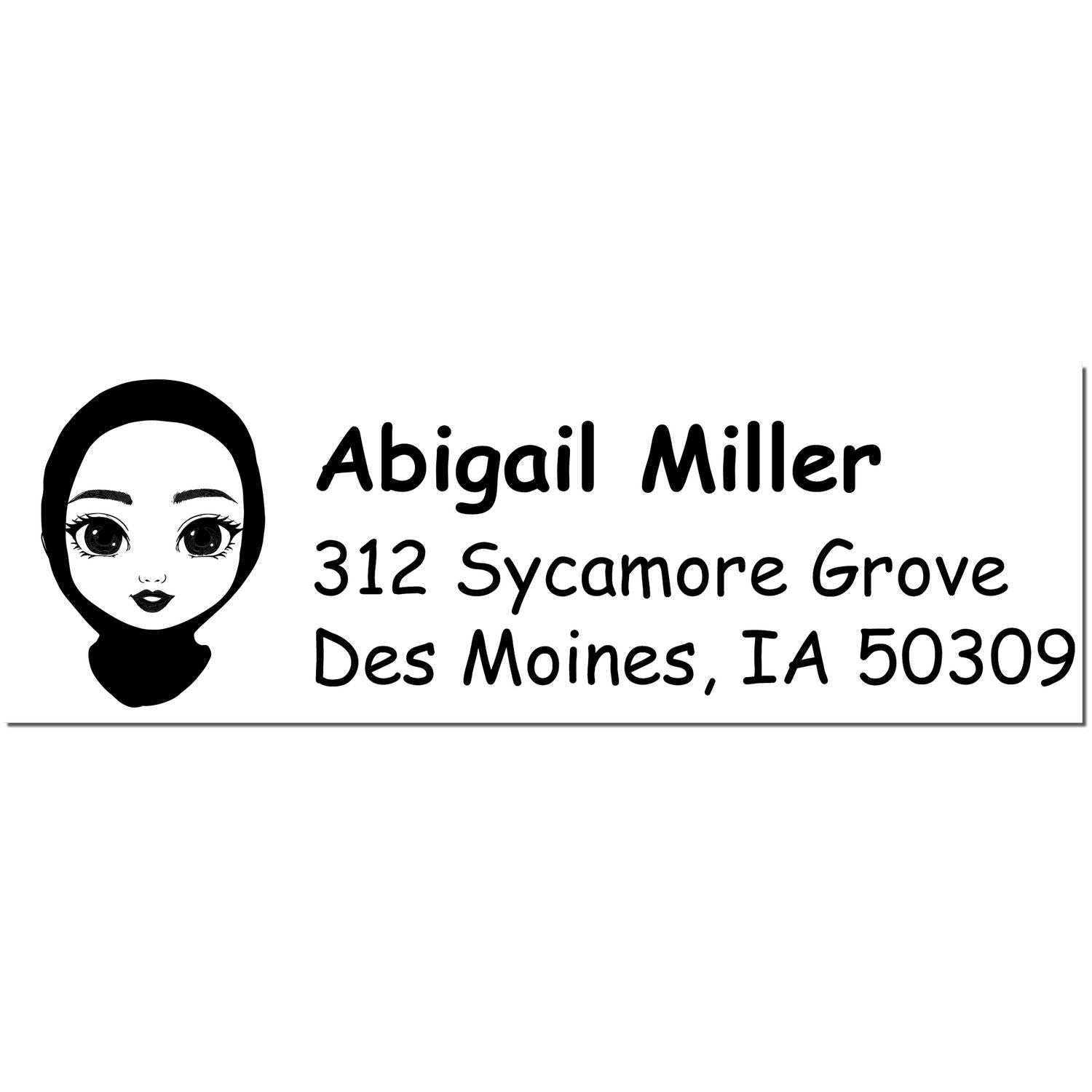 Wood Handle Ms Abigail Bitmoji Address Stamp - Engineer Seal Stamps