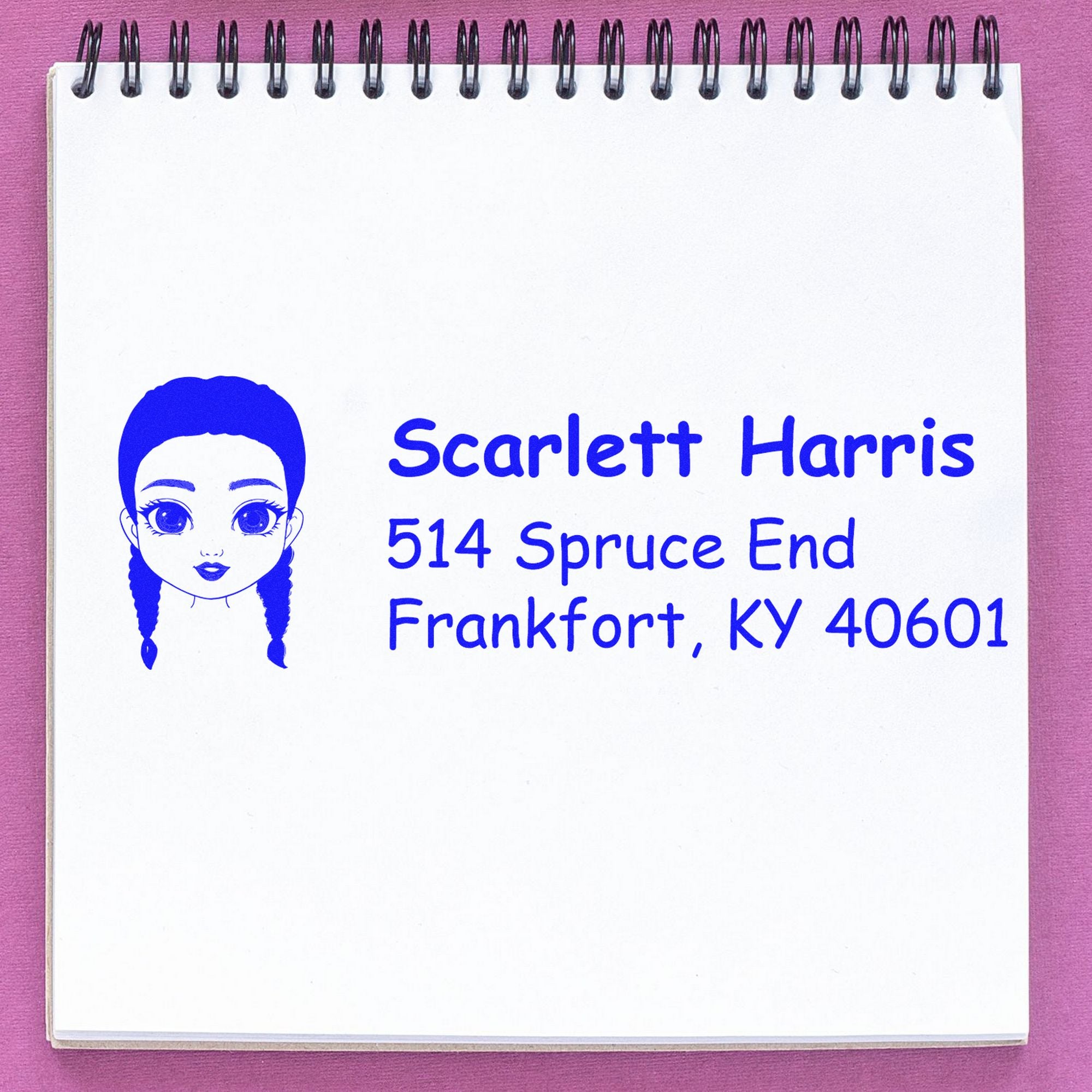 Ms Scarlett Bitmoji Customized Address Stamp Pre-Inked - Engineer Seal Stamps