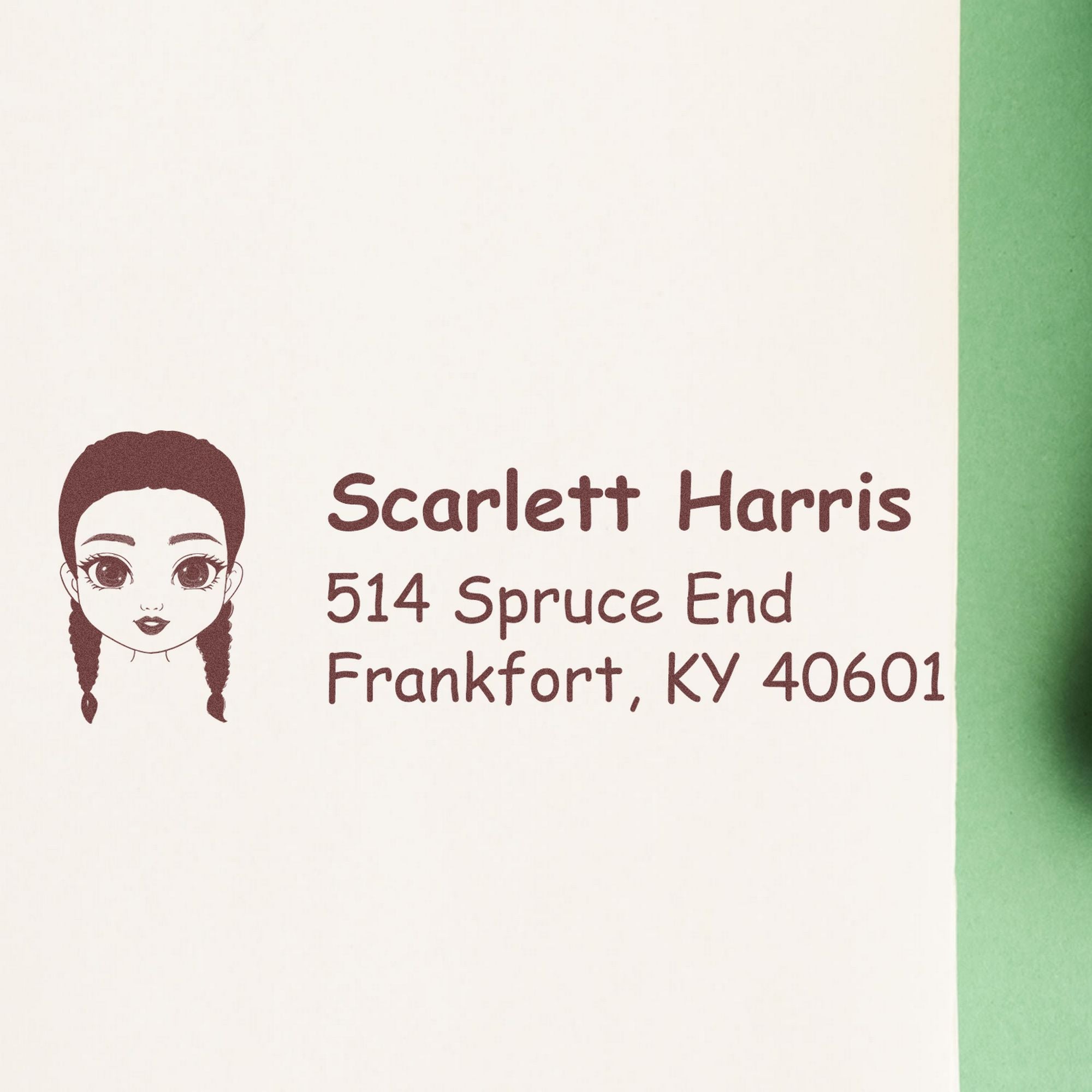 Ms Scarlett Bitmoji Pre-Inked Address Stamp for House - Engineer Seal Stamps