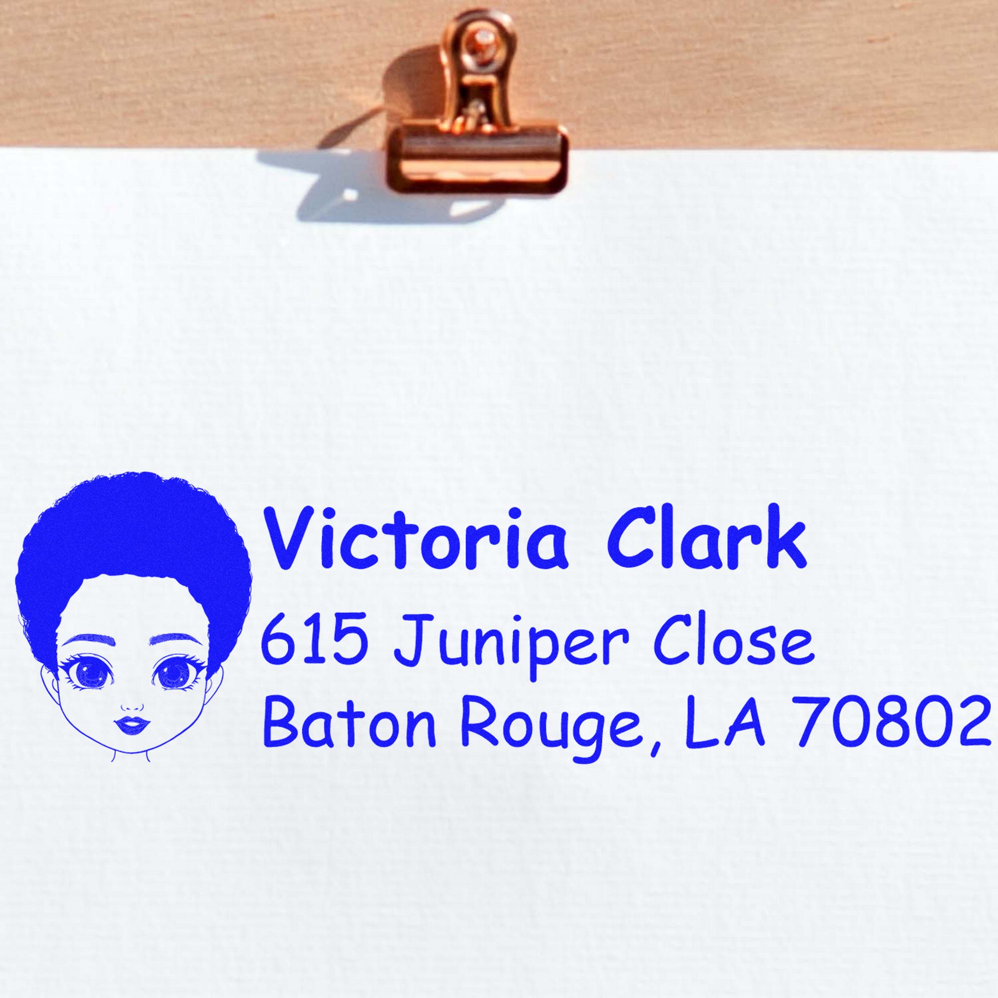 Ms Victoria Bitmoji Pre-Inked Address Stamp for House - Engineer Seal Stamps