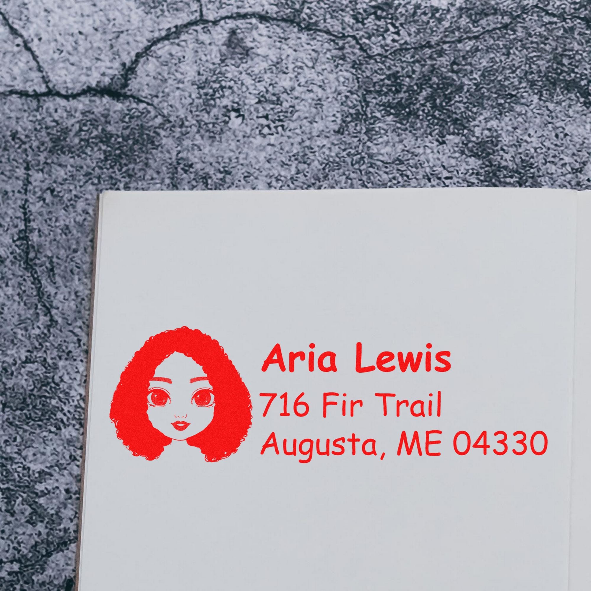 Ms Aria Bitmoji Customized Address Stamp Pre-Inked - Engineer Seal Stamps