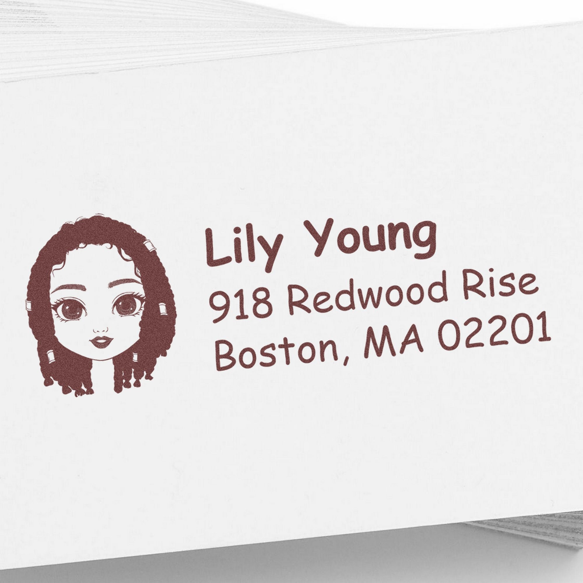Ms Lily Bitmoji Customized Address Stamp Pre-Inked - Engineer Seal Stamps