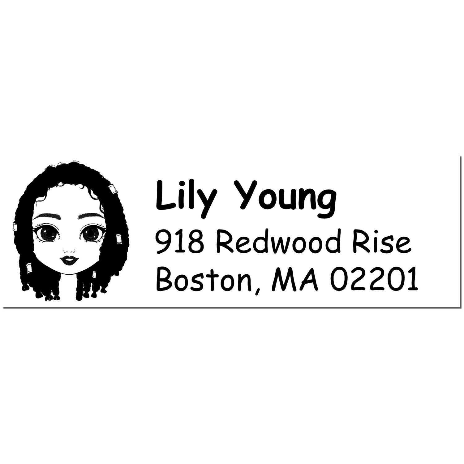 Wood Handle Ms Lily Bitmoji Address Stamp - Engineer Seal Stamps