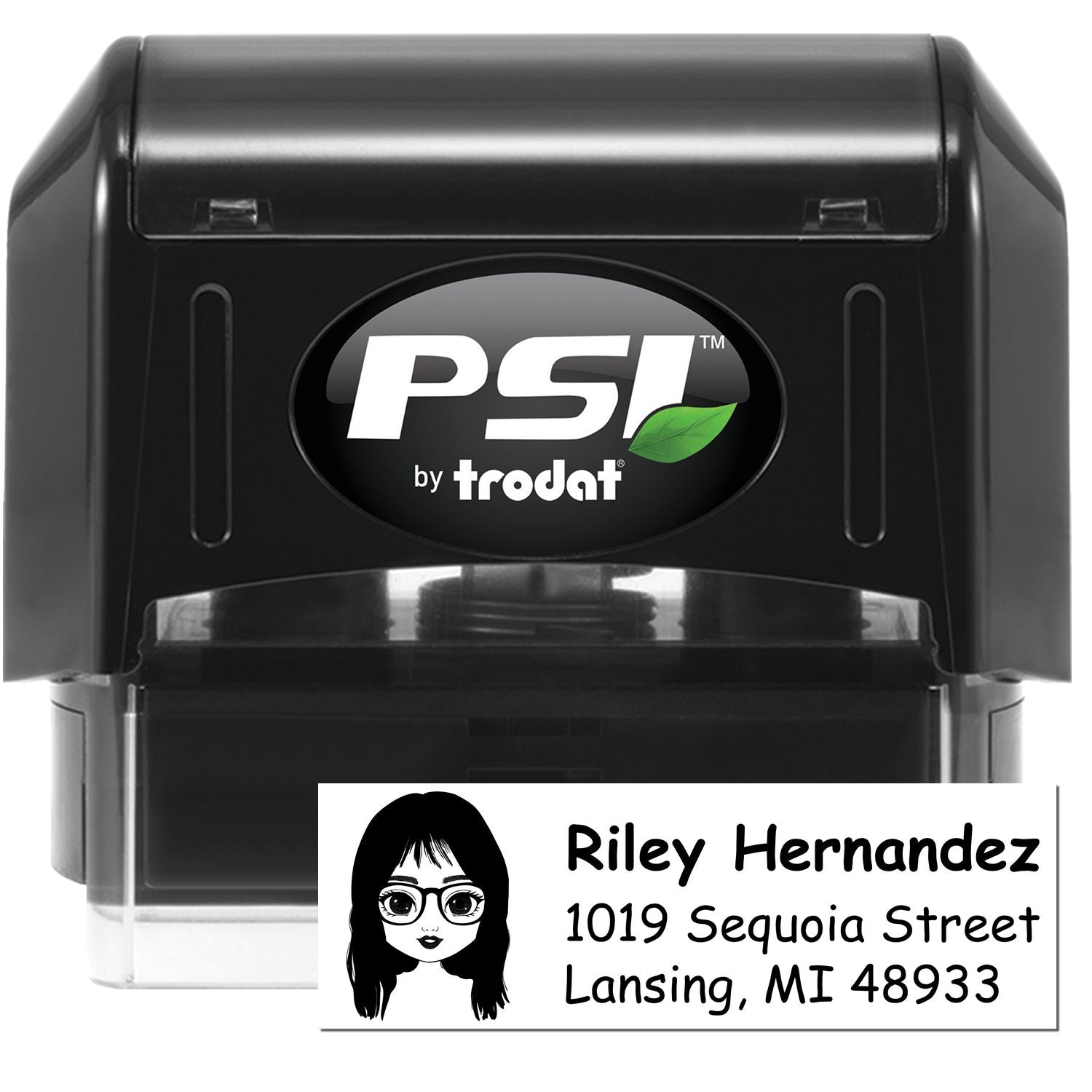 Ms Riley Bitmoji Pre-Inked Address Stamp for House - Engineer Seal Stamps