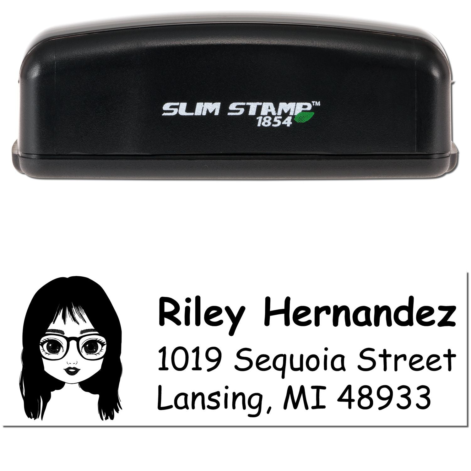Ms Riley Bitmoji Customized Address Stamp Pre-Inked - Engineer Seal Stamps