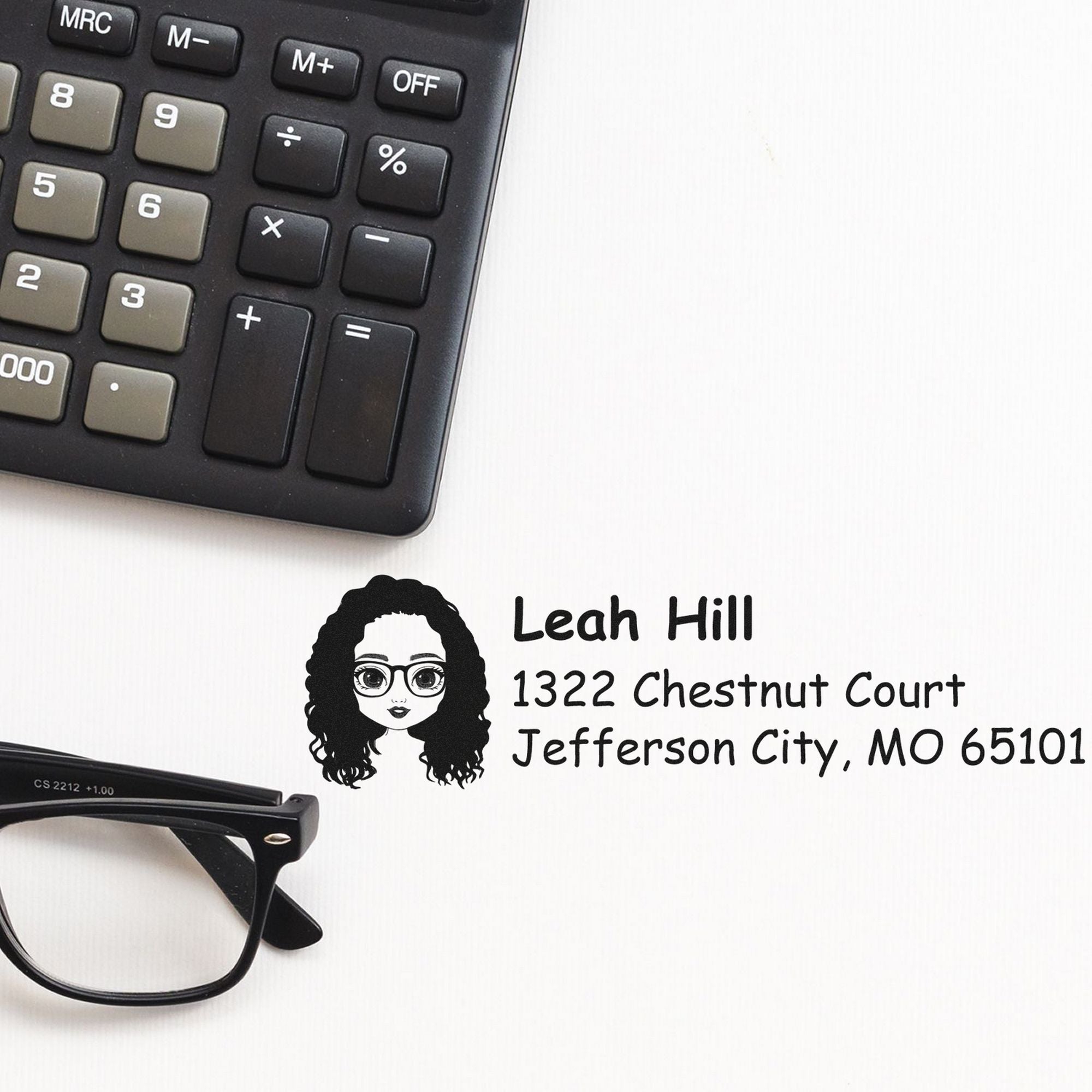 Ms Leah Bitmoji Pre-Inked Address Stamp for House - Engineer Seal Stamps