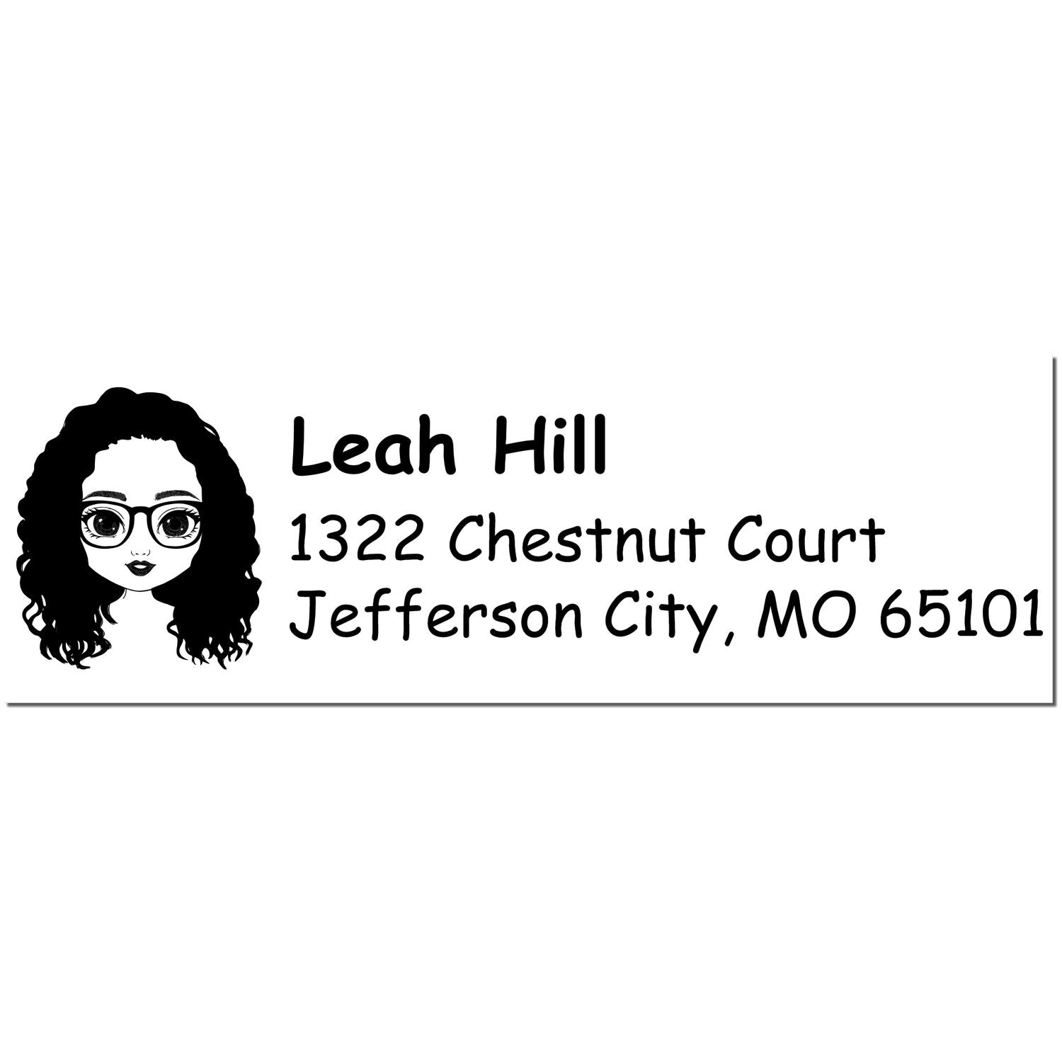 Wood Handle Ms Leah Bitmoji Address Stamp - Engineer Seal Stamps