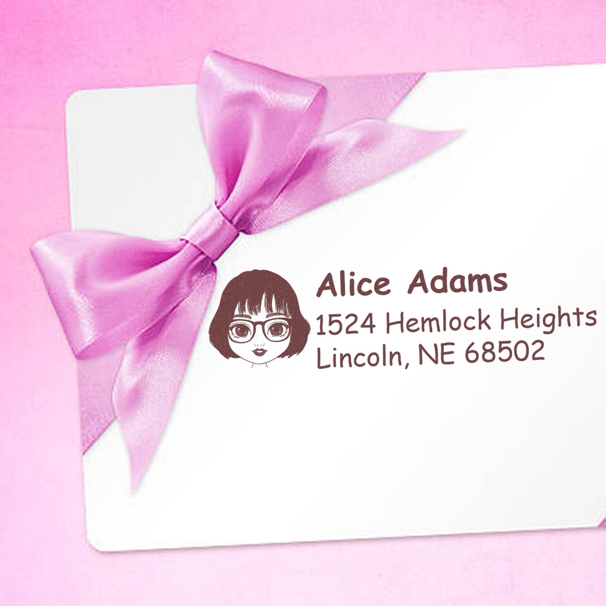 Ms Alice Bitmoji Pre-Inked Address Stamp for House - Engineer Seal Stamps