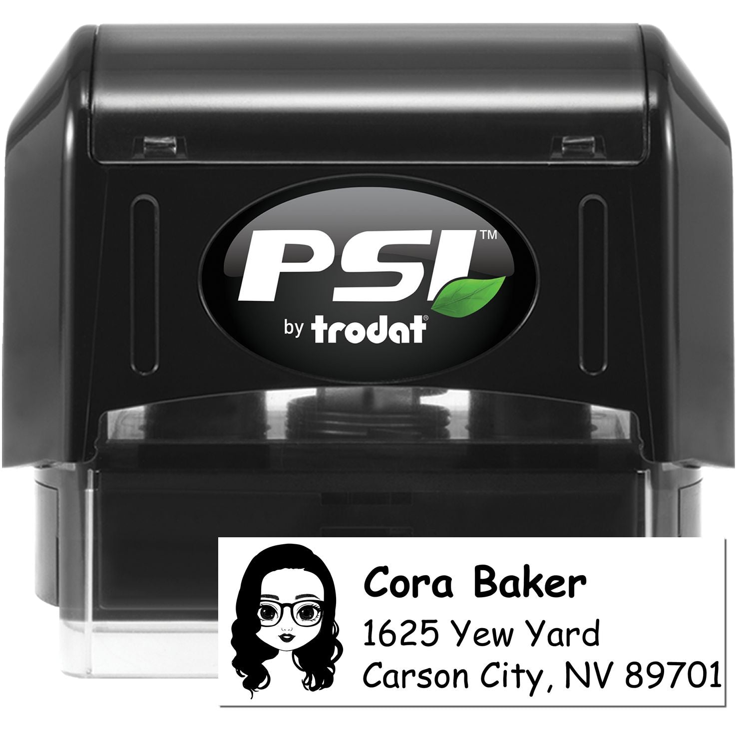 Ms Cora Bitmoji Pre-Inked Address Stamp for House - Engineer Seal Stamps