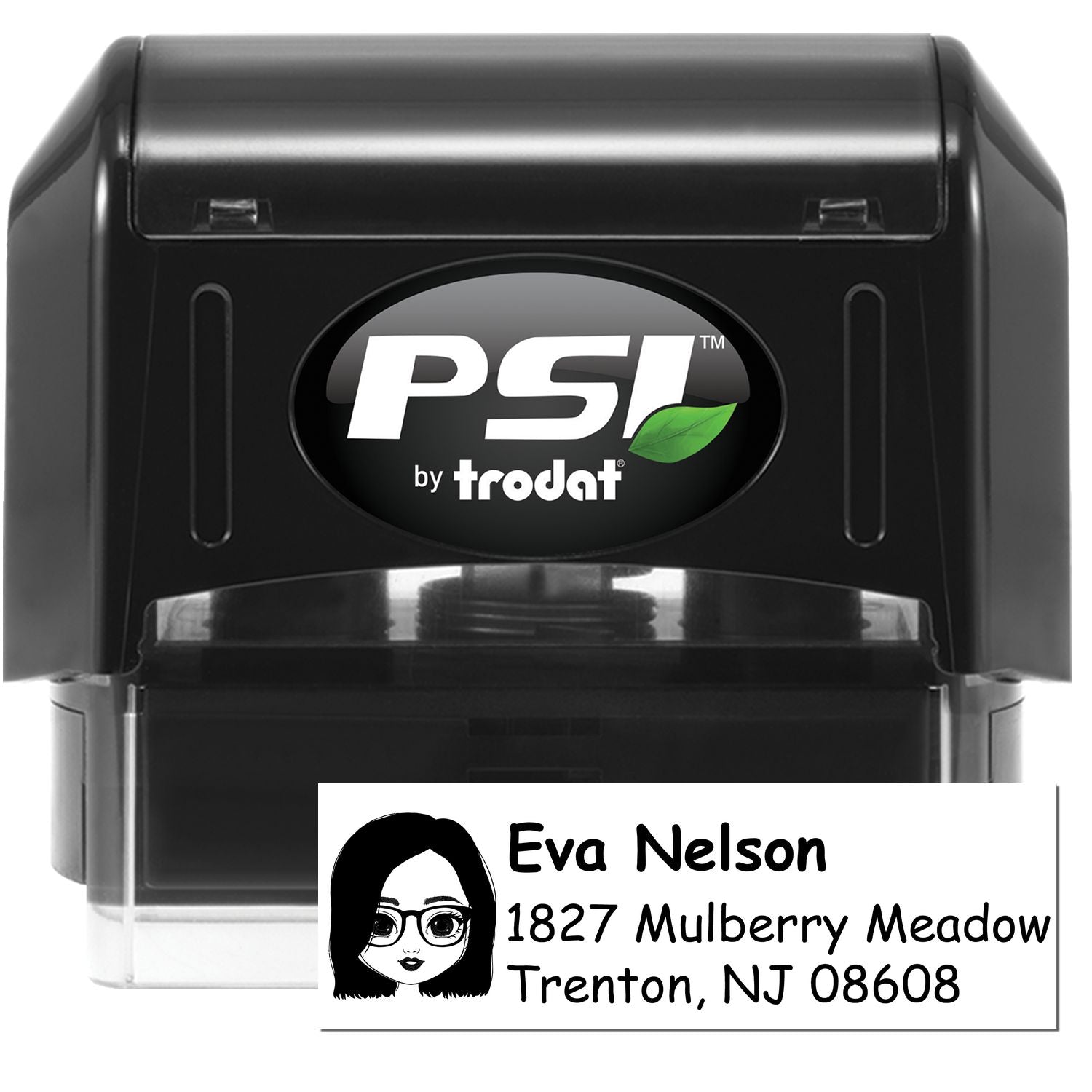 Ms Eva Bitmoji Pre-Inked Address Stamp for House - Engineer Seal Stamps