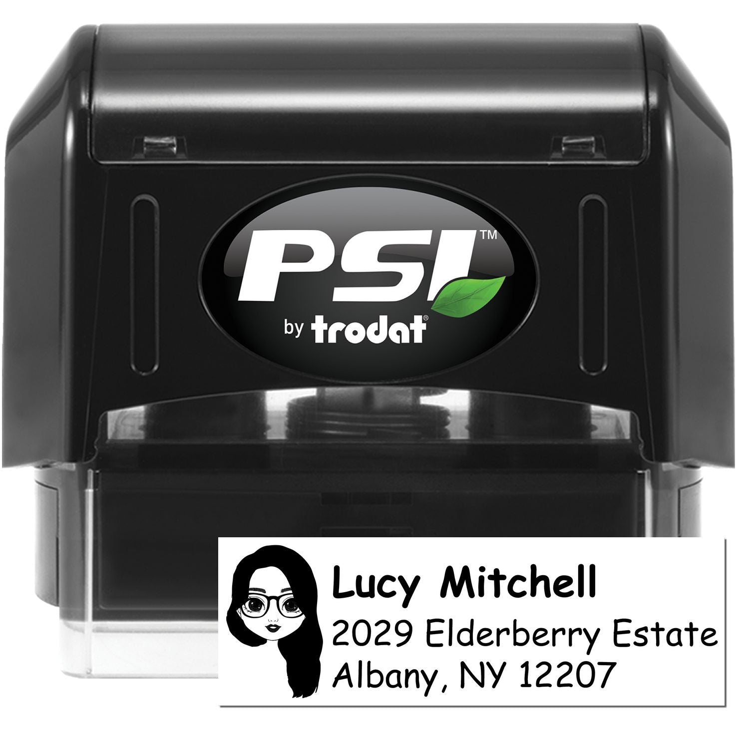 Ms Lucy Bitmoji Pre-Inked Address Stamp for House - Engineer Seal Stamps