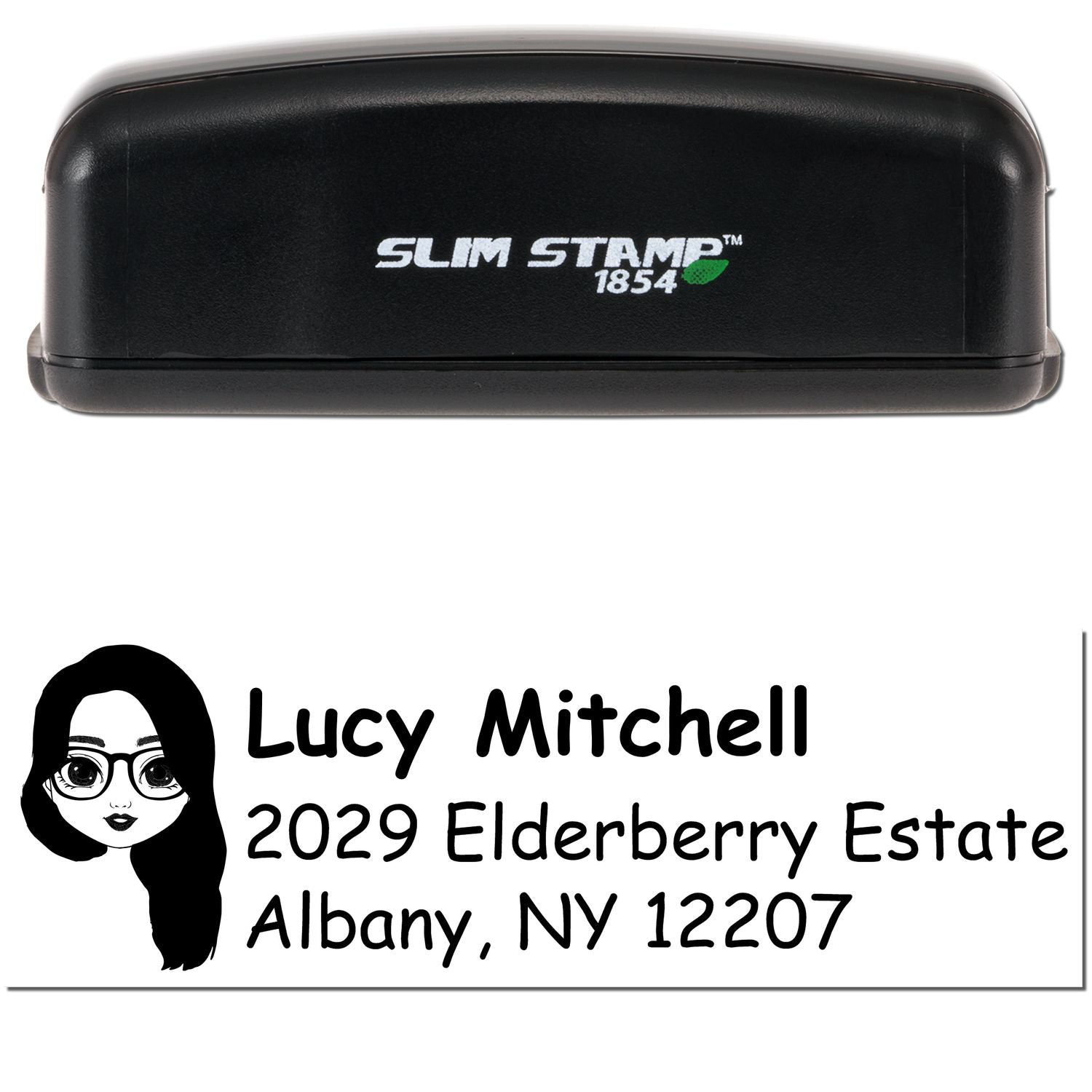 Ms Lucy Bitmoji Customized Address Stamp Pre-Inked - Engineer Seal Stamps