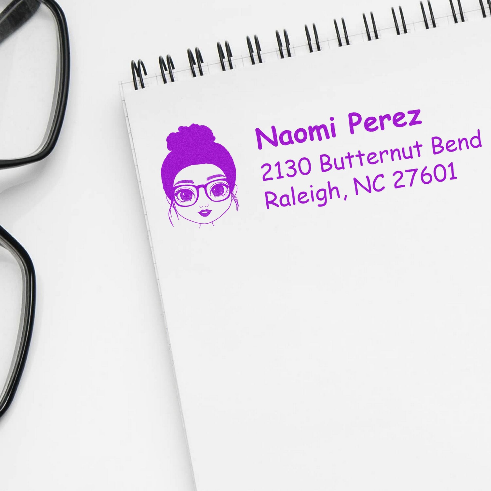Ms Naomi Bitmoji Pre-Inked Address Stamp for House - Engineer Seal Stamps