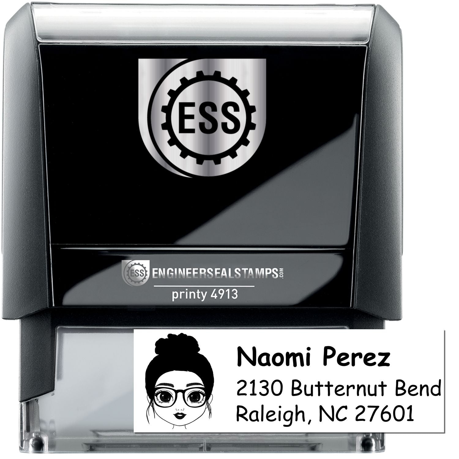 Ms Naomi Bitmoji Self-Inking Home Address Stamp - Engineer Seal Stamps