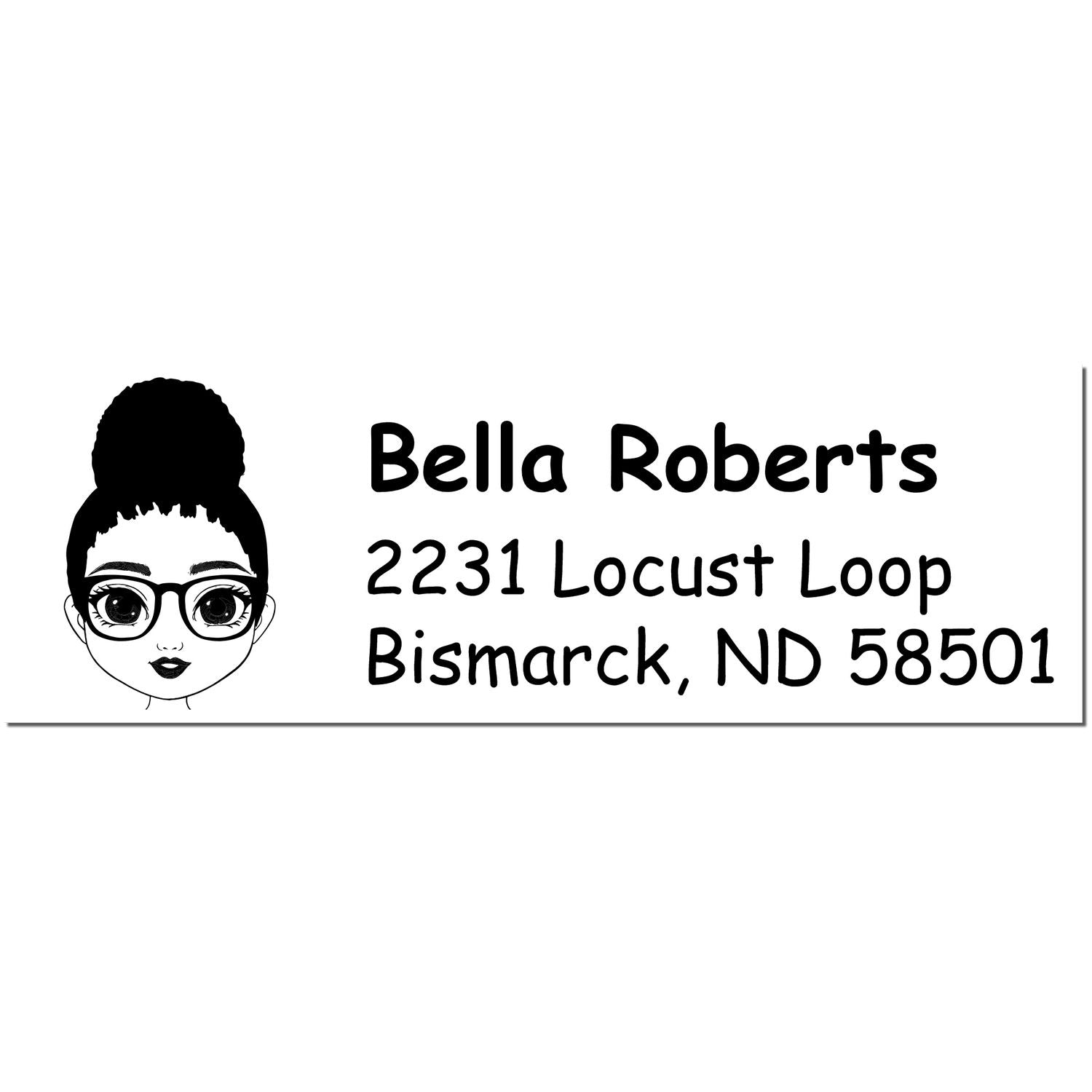 Wood Handle Ms Bella Bitmoji Address Stamp - Engineer Seal Stamps