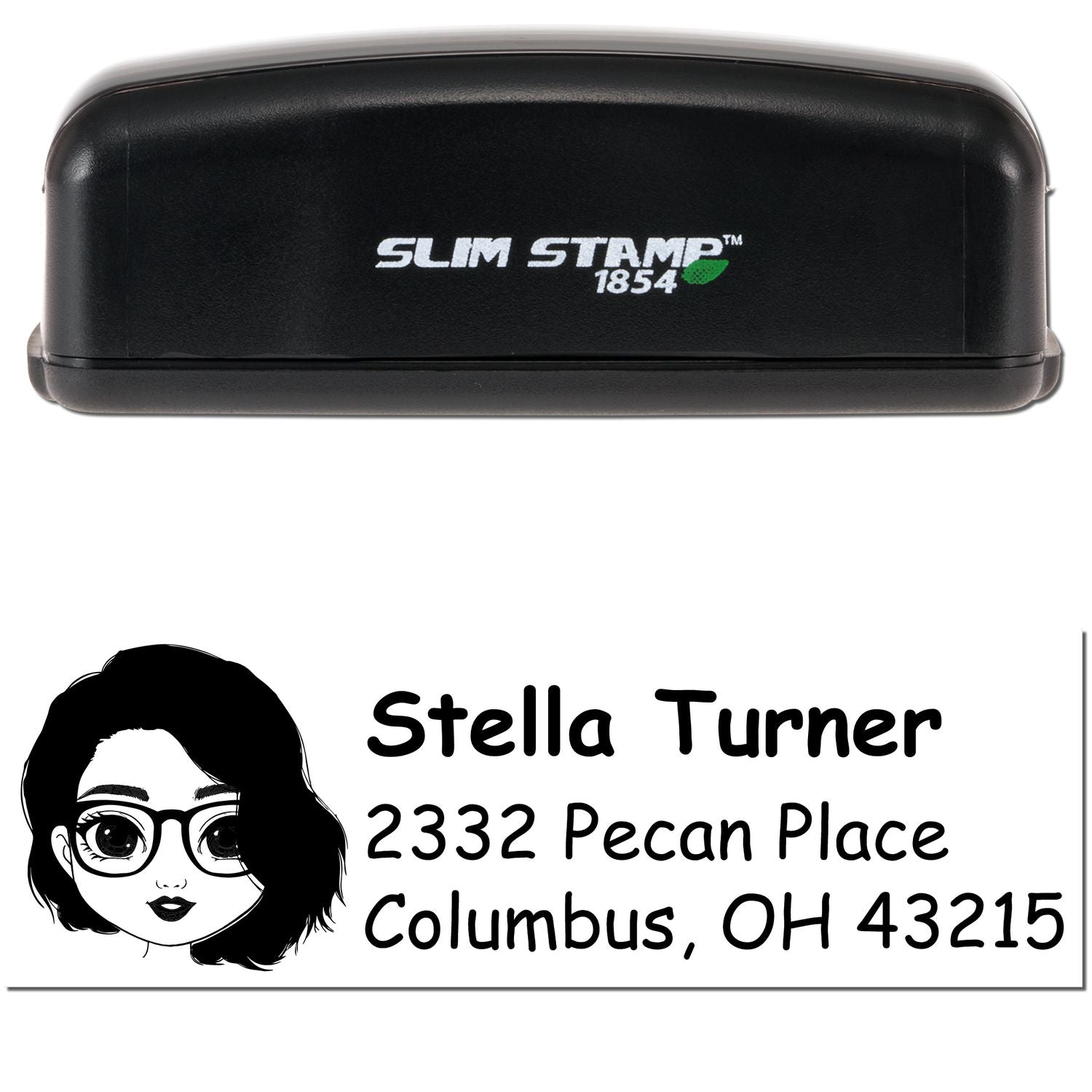 Ms Stella Bitmoji Customized Address Stamp Pre-Inked - Engineer Seal Stamps