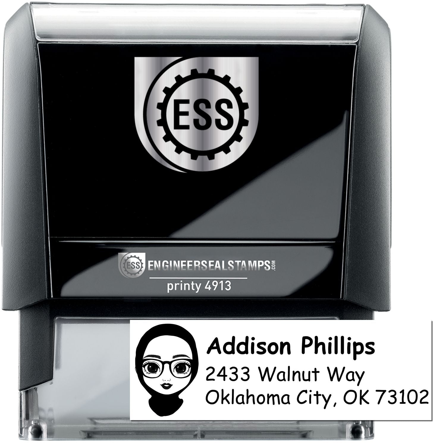 Ms Addison Bitmoji Self-Inking Home Address Stamp - Engineer Seal Stamps