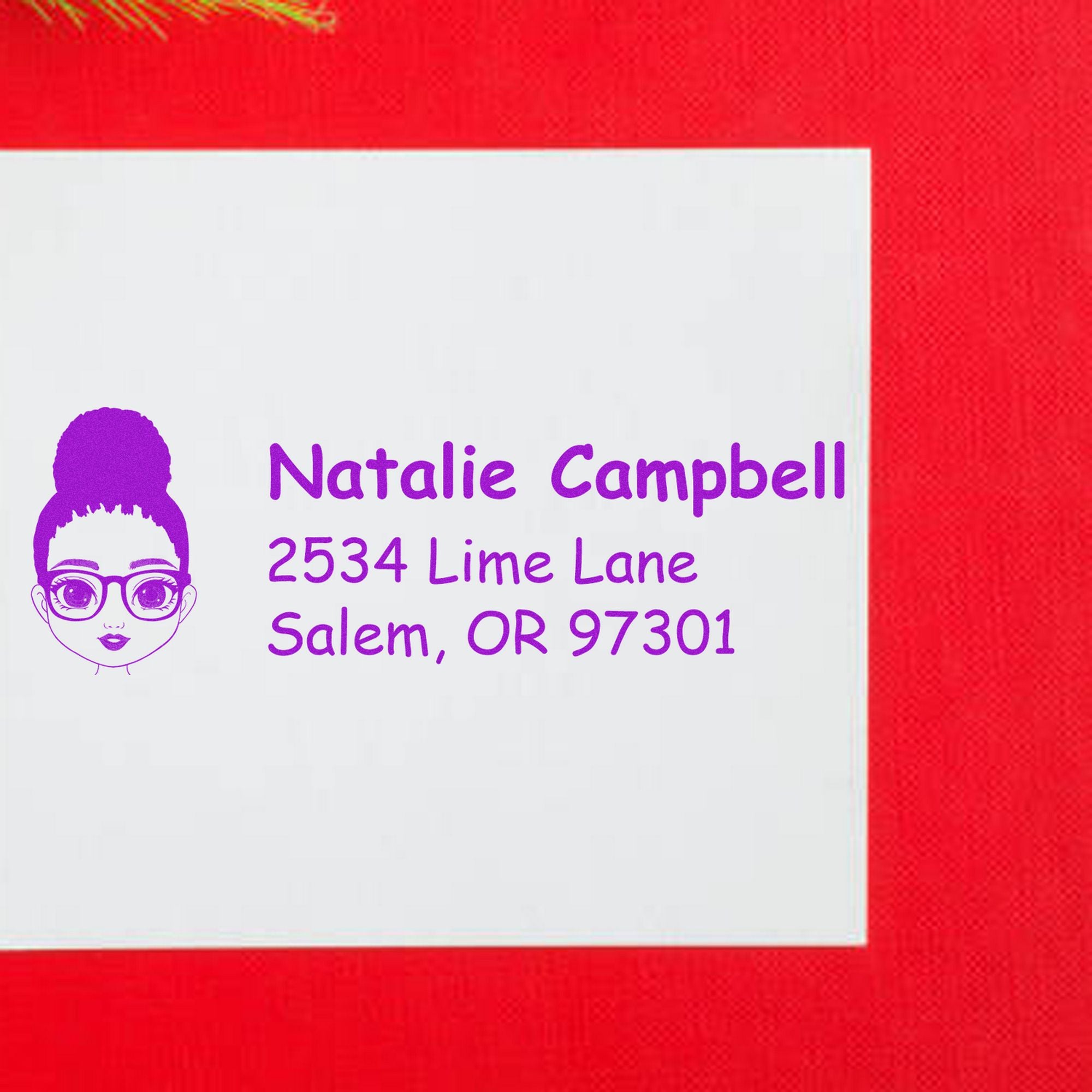 Ms Natalie Bitmoji Pre-Inked Address Stamp for House - Engineer Seal Stamps