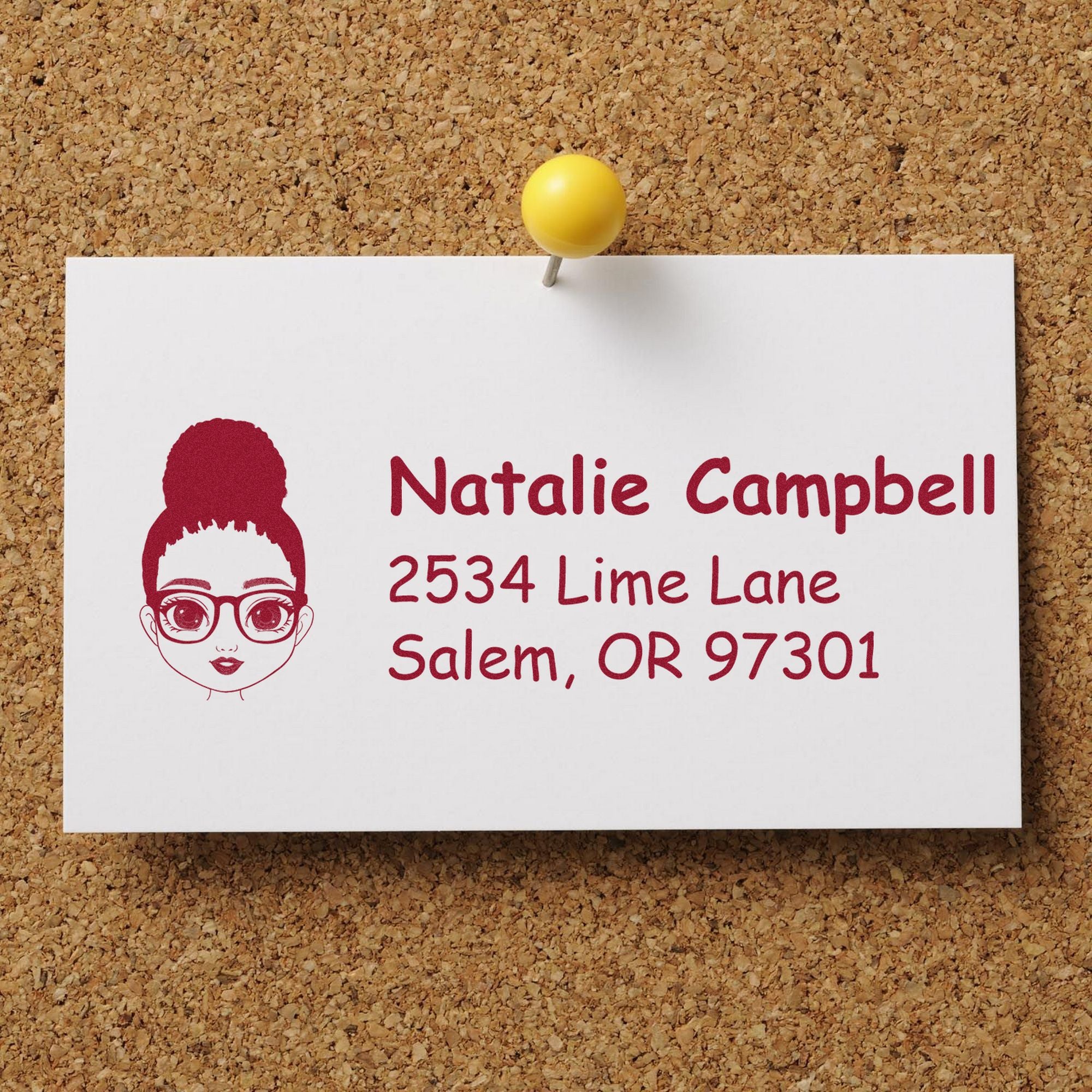 Ms Natalie Bitmoji Pre-Inked Address Stamp for House - Engineer Seal Stamps