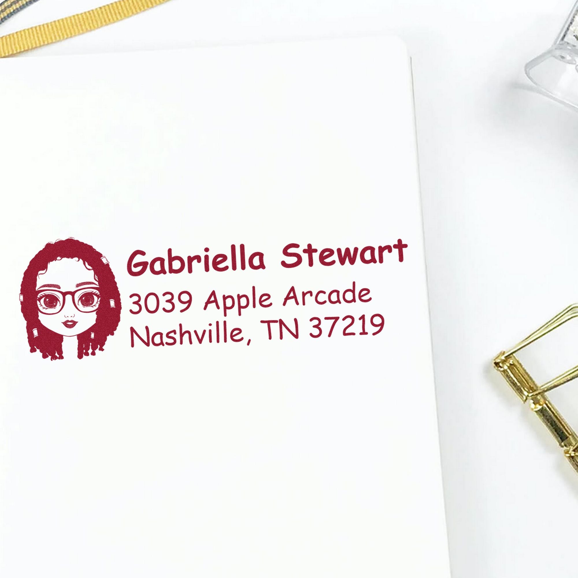 Ms Gabriella Bitmoji Customized Address Stamp Pre-Inked - Engineer Seal Stamps