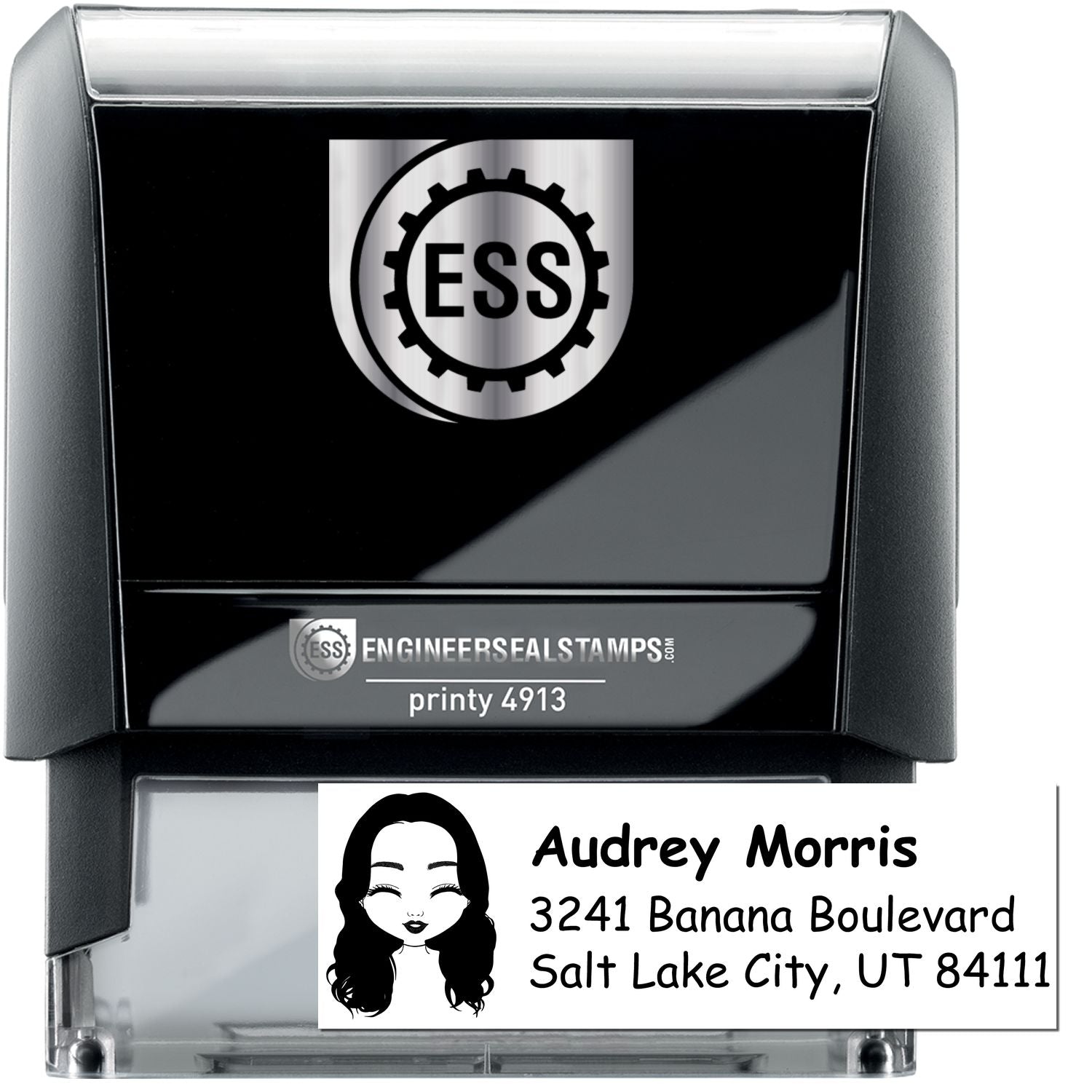 Ms Audrey Bitmoji Self-Inking Home Address Stamp - Engineer Seal Stamps