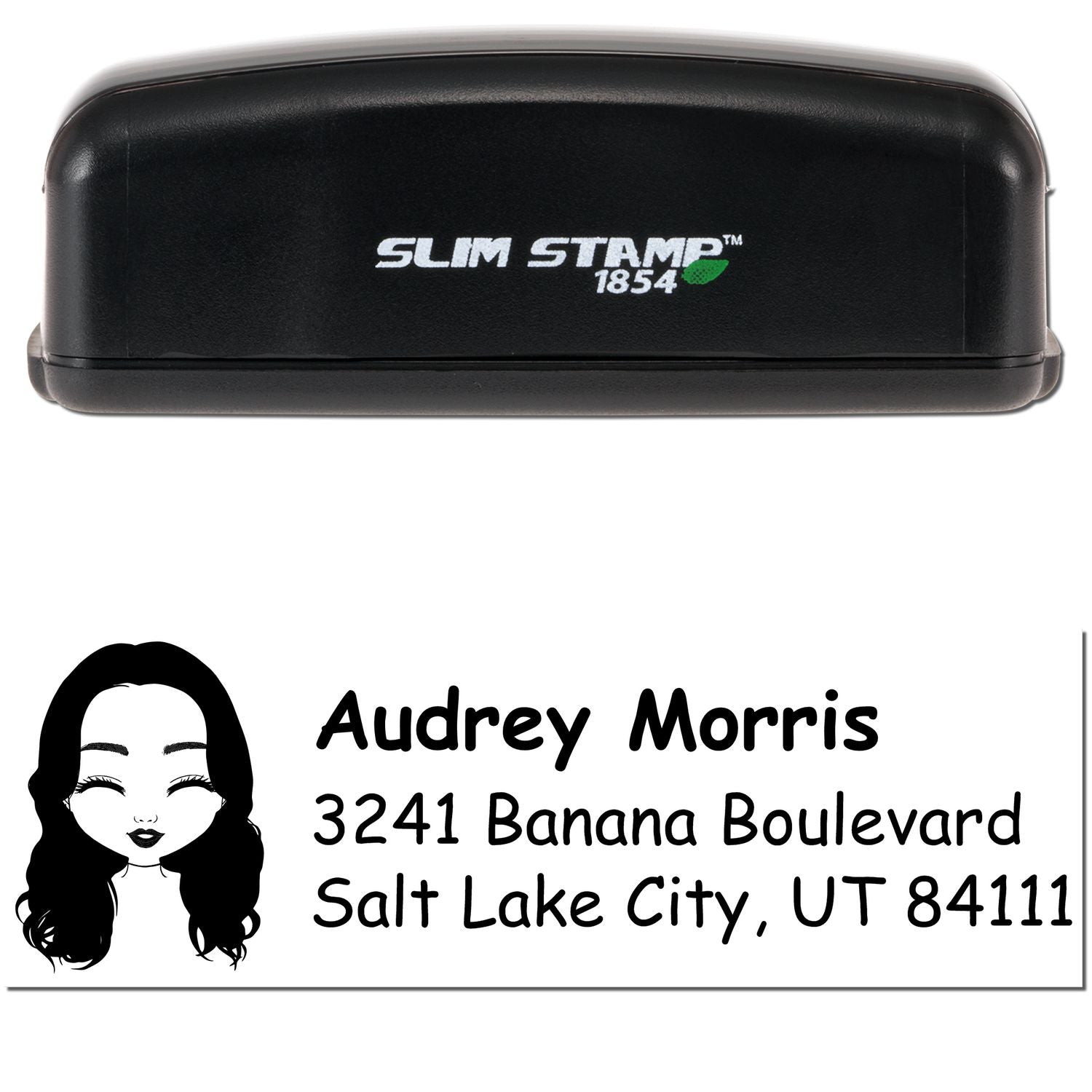 Ms Audrey Bitmoji Customized Address Stamp Pre-Inked - Engineer Seal Stamps
