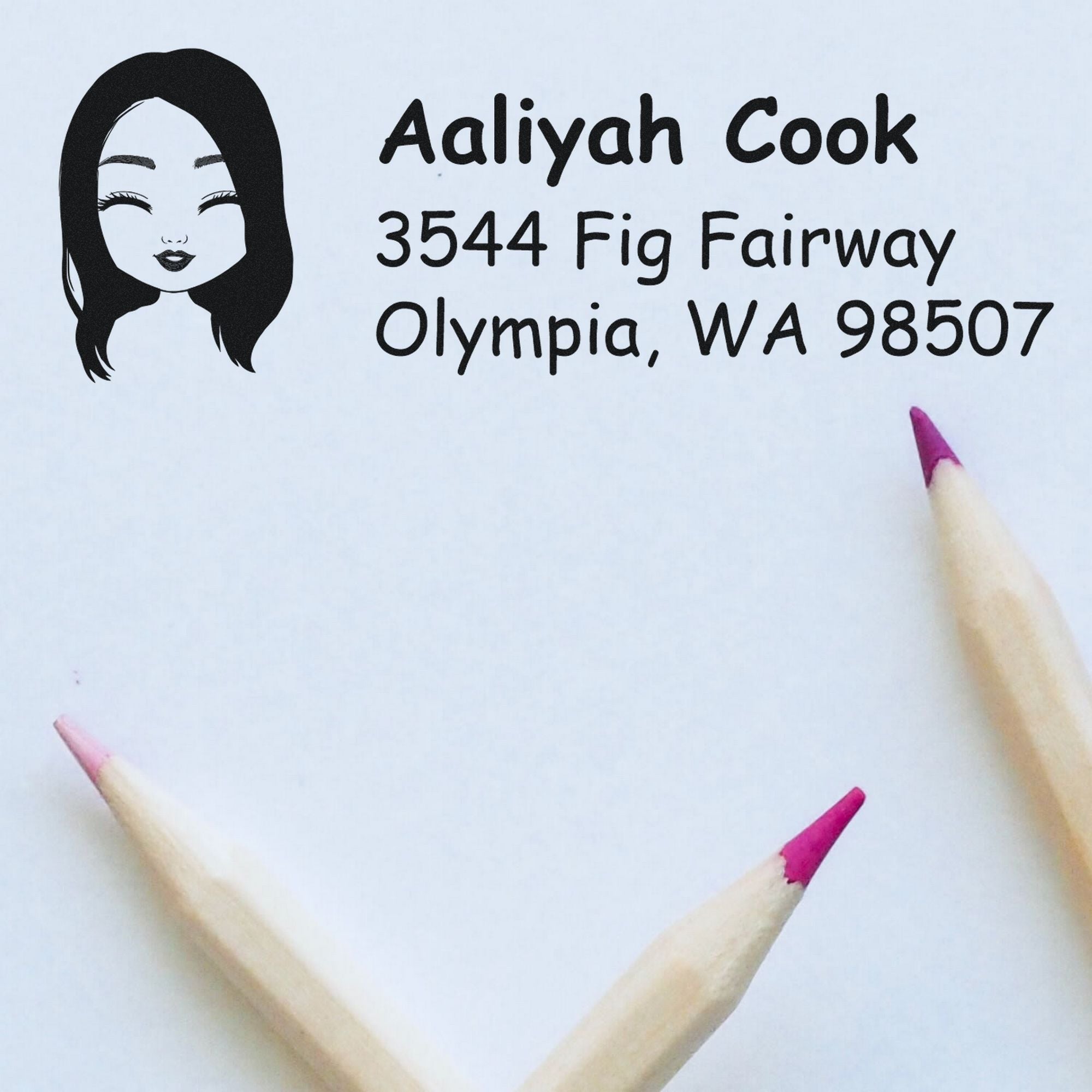 Ms Aaliyah Bitmoji Pre-Inked Address Stamp for House - Engineer Seal Stamps