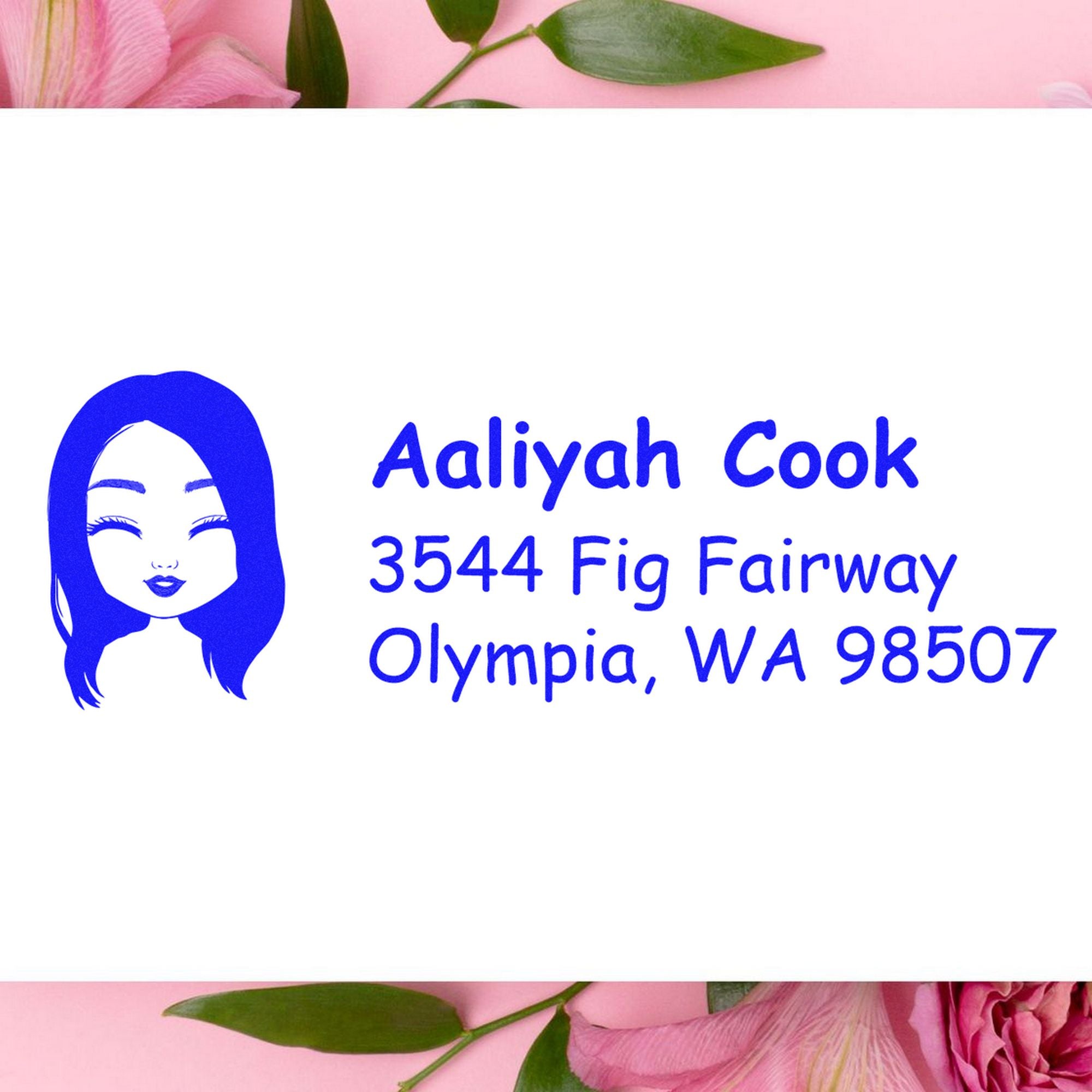 Wood Handle Ms Aaliyah Bitmoji Address Stamp - Engineer Seal Stamps