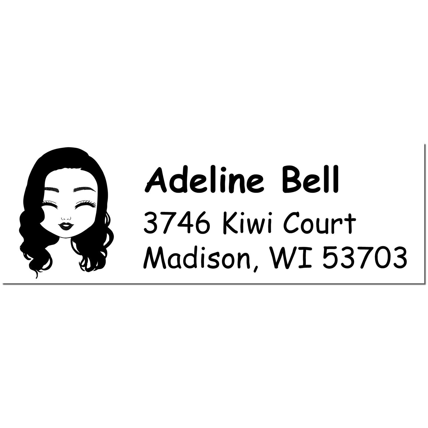 Wood Handle Ms Adeline Bitmoji Address Stamp - Engineer Seal Stamps
