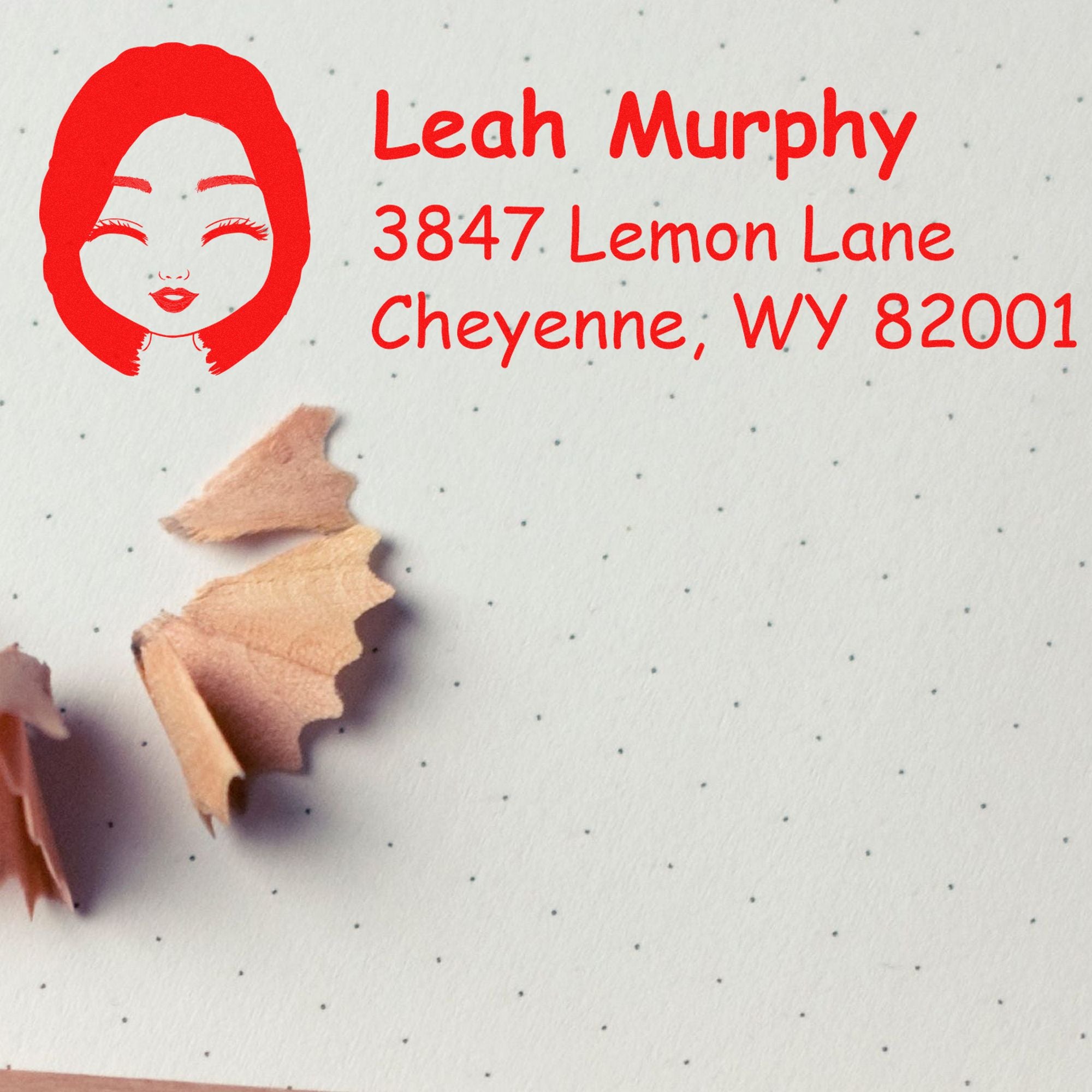 Wood Handle Ms Leah Bitmoji Address Stamp - Engineer Seal Stamps