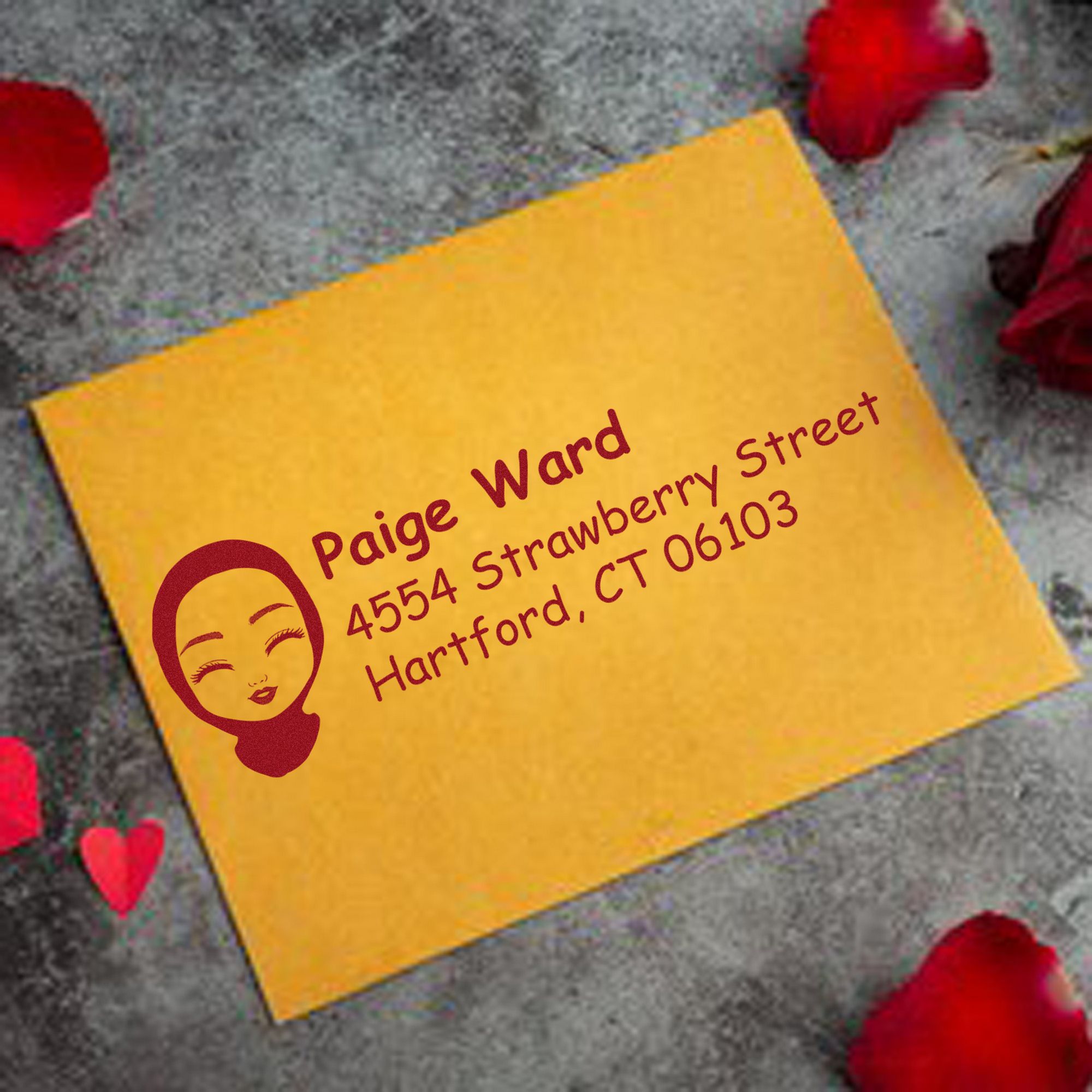 Ms Paige Bitmoji Pre-Inked Address Stamp for House - Engineer Seal Stamps